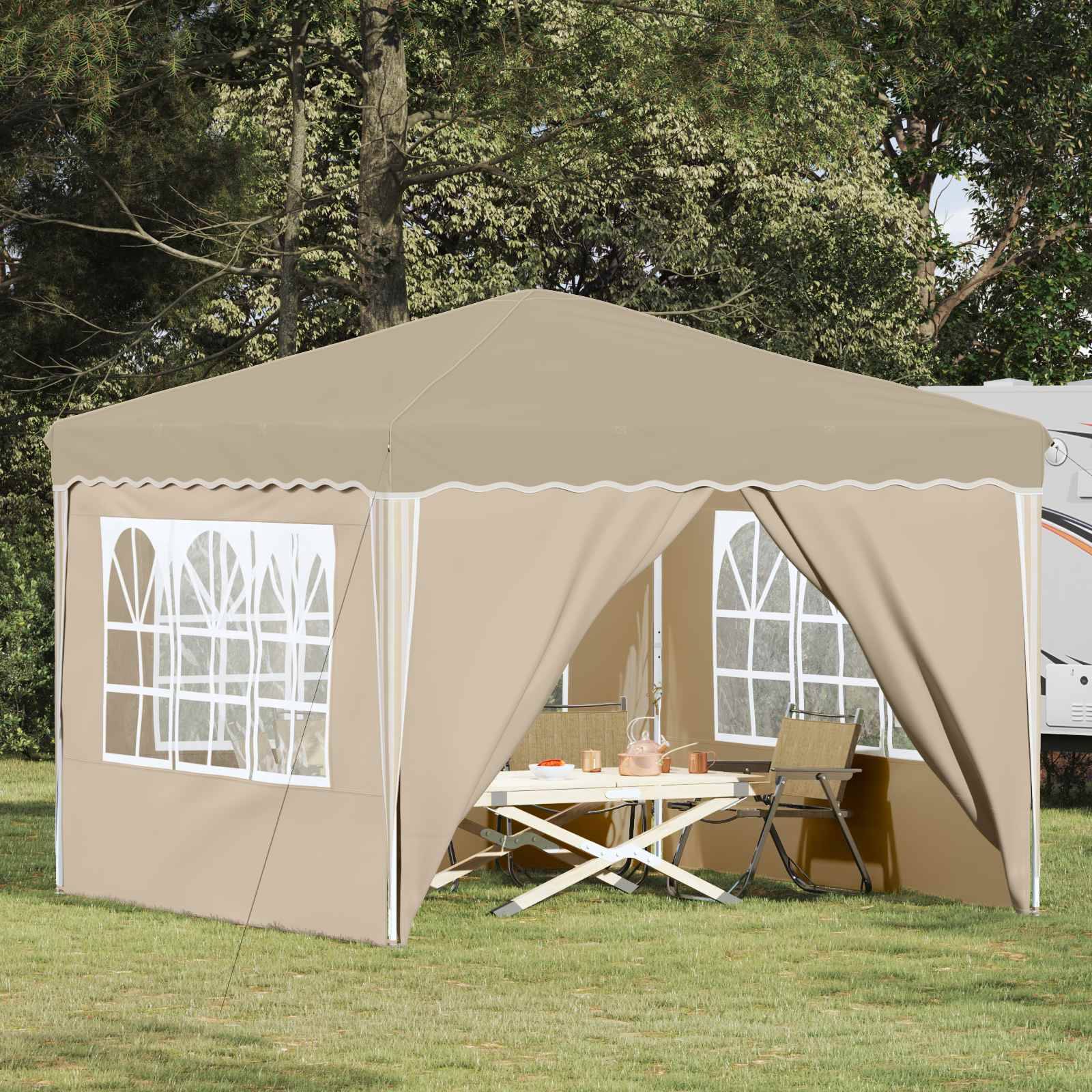 vidaXL Pop-up Partyzelt Creme 288 x 288 x 245 cm Oxford-Stoff