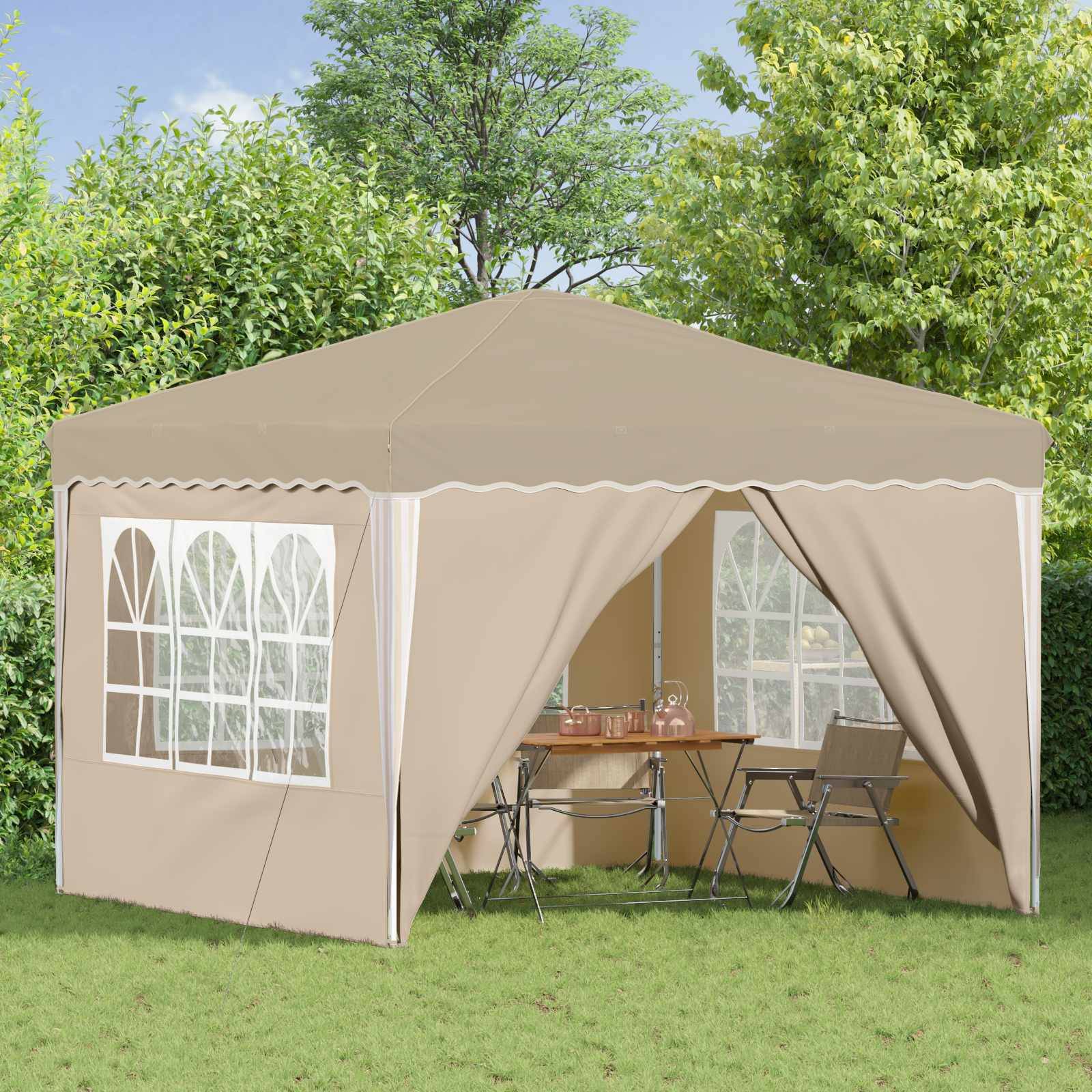 vidaXL Pop-up Partyzelt Creme 288 x 288 x 245 cm Oxford-Stoff