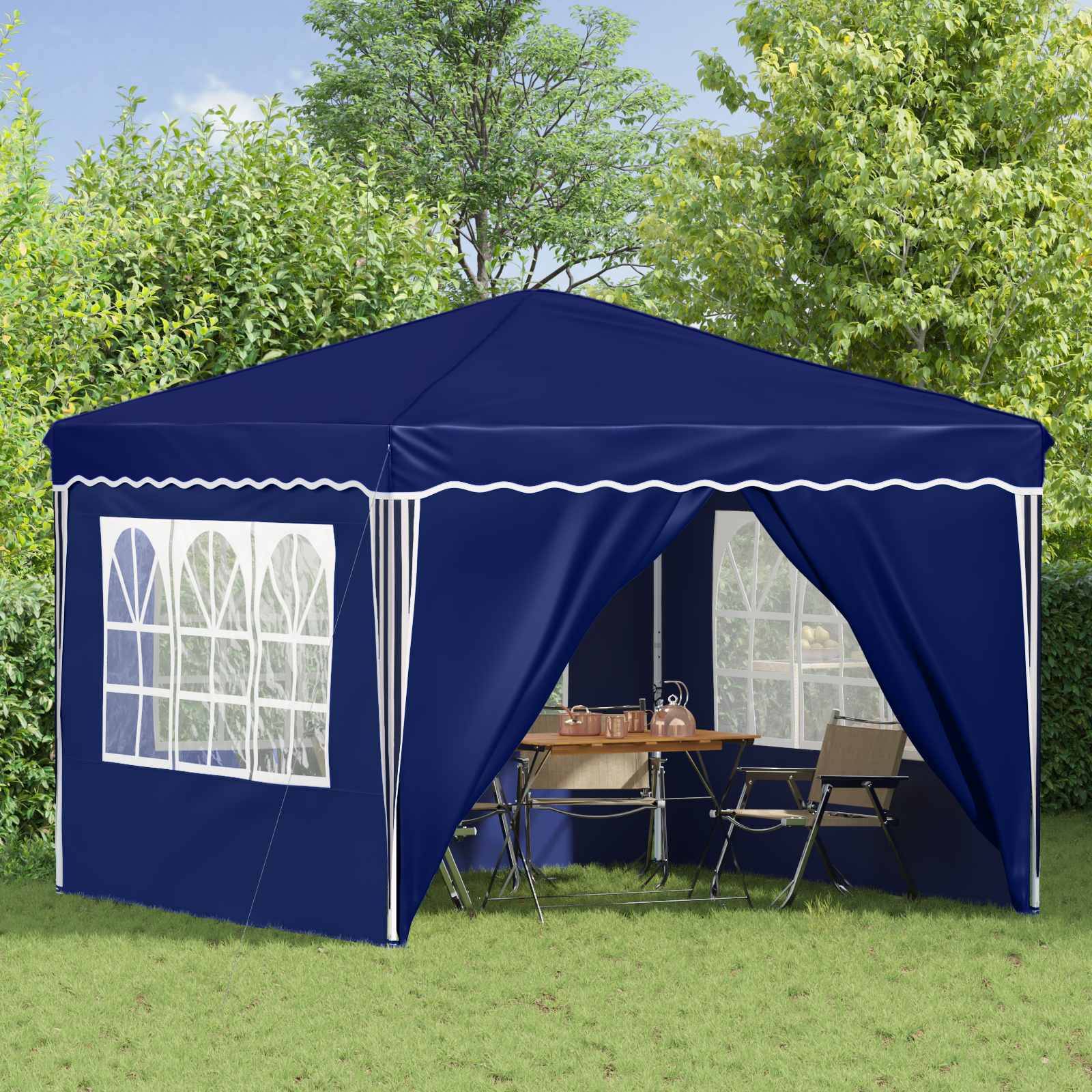 vidaXL Pop-up Partyzelt Blau 288 x 288 x 245 cm Oxford-Stoff