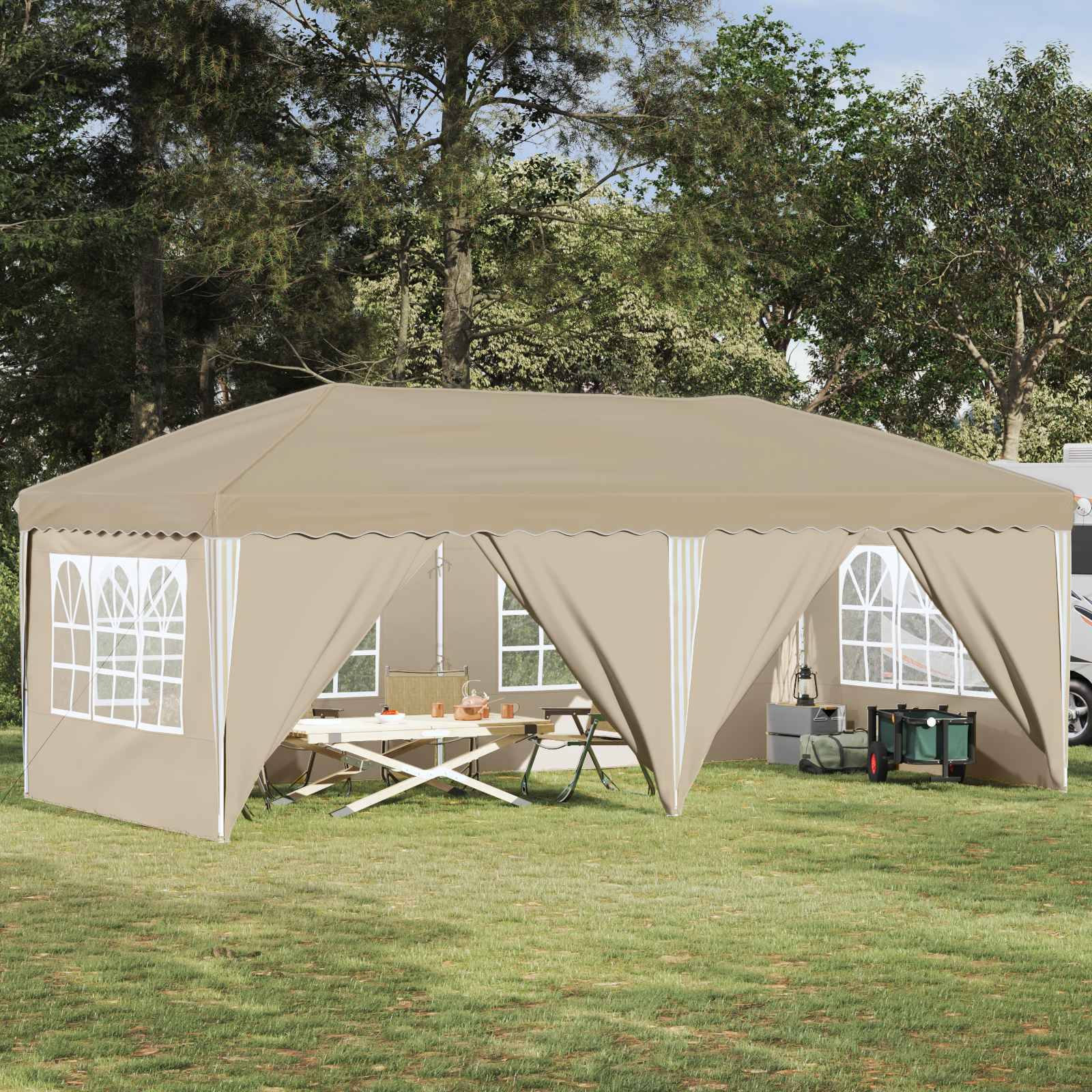 vidaXL Pop-up Partyzelt 575 x 288 x 245 cm Creme