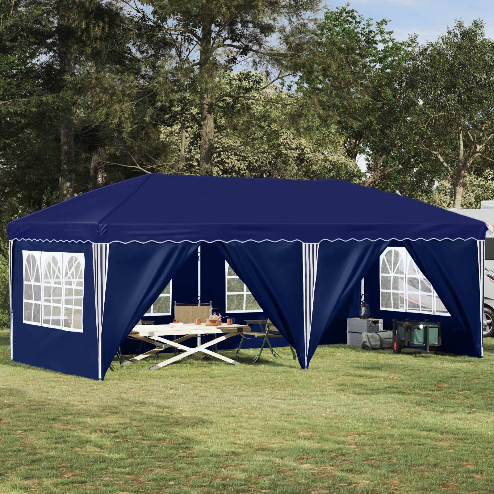 vidaXL Pop-up Partyzelt 575 x 288 x 245 cm Blau