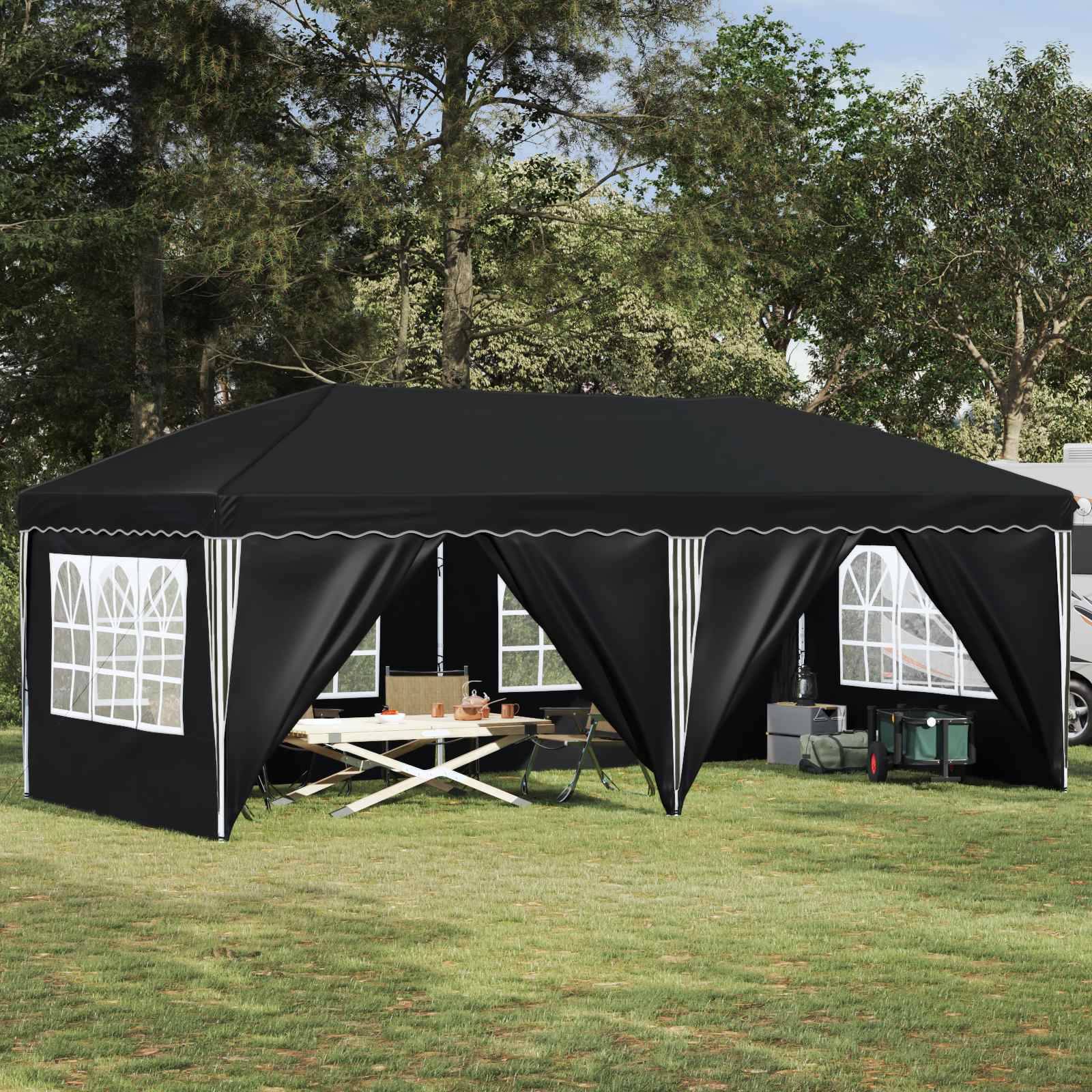 vidaXL Pop-up Partyzelt 575 x 288 x 245 cm Anthrazit