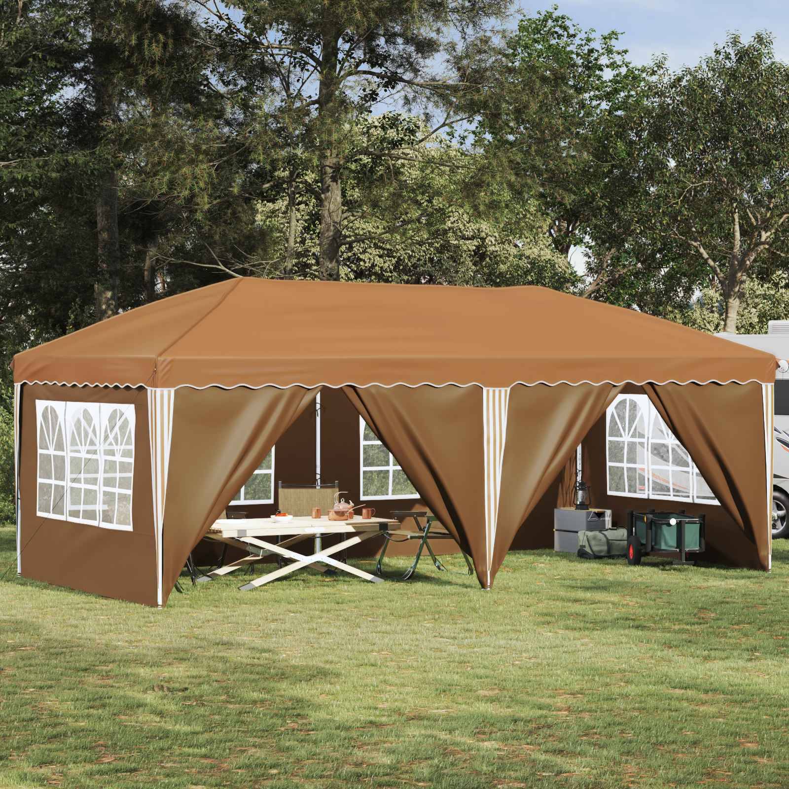 vidaXL Pop-up Partyzelt 575 x 288 x 245 cm Beige