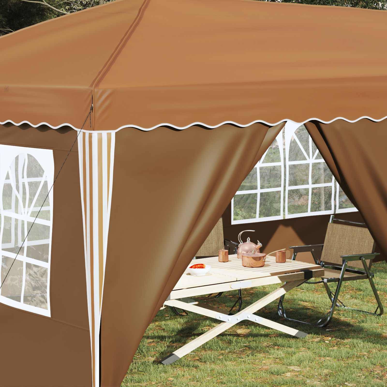 vidaXL Pop-up Partyzelt 575 x 288 x 245 cm Beige