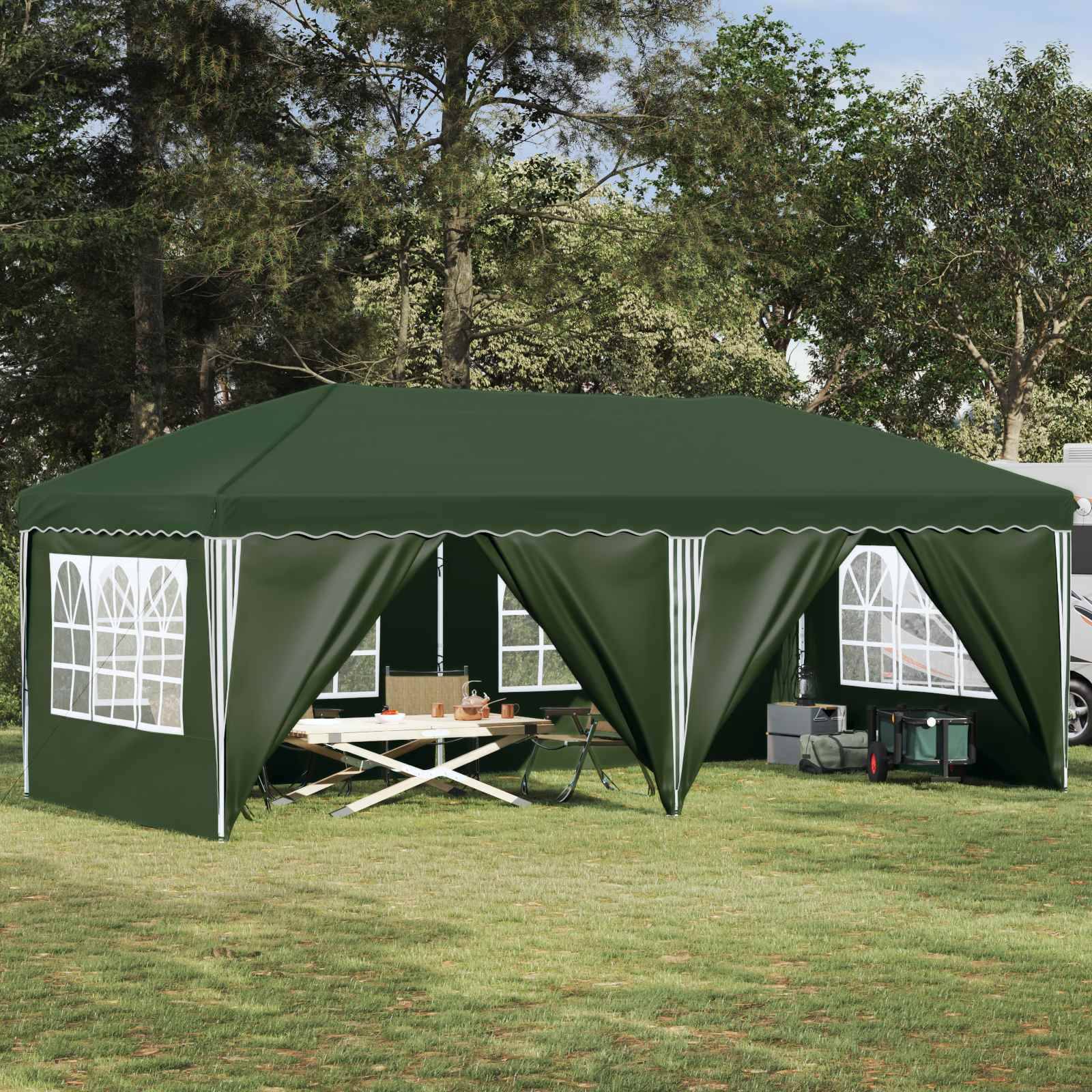 vidaXL Pop-up Partyzelt 575 x 288 x 245 cm Grün