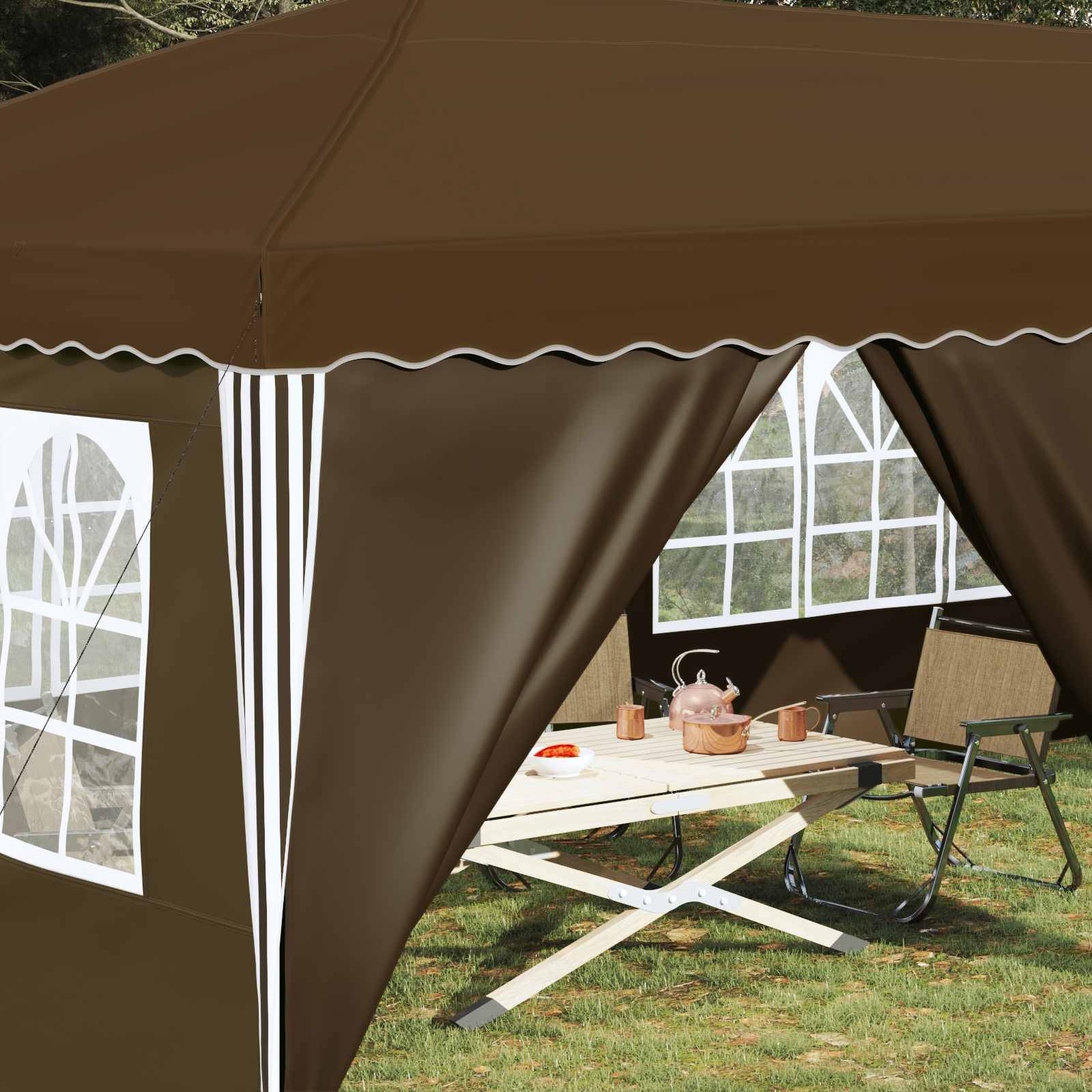 vidaXL Pop-up Partyzelt 575 x 288 x 245 cm Taupe
