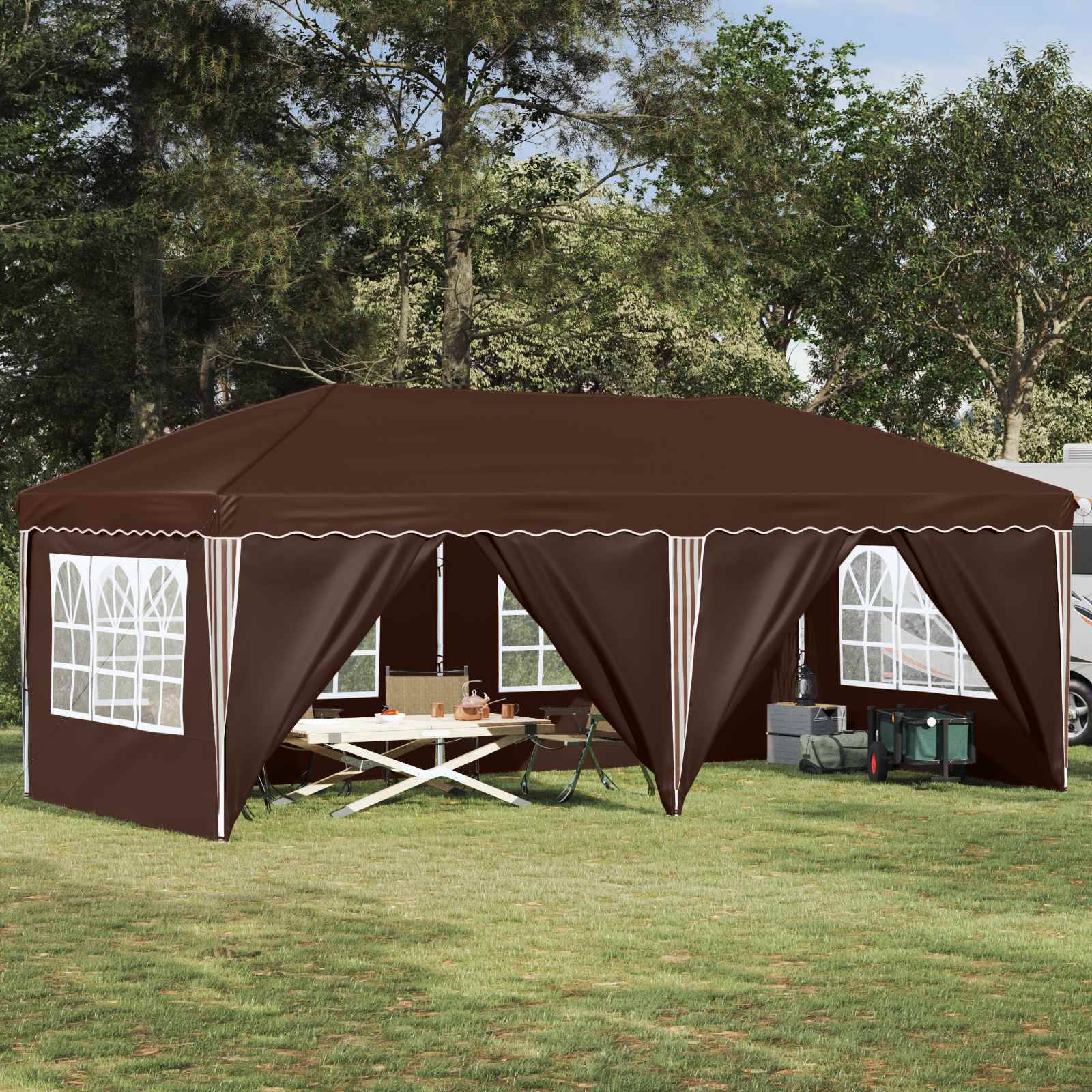 vidaXL Pop-up Partyzelt 575 x 288 x 245 cm Braun