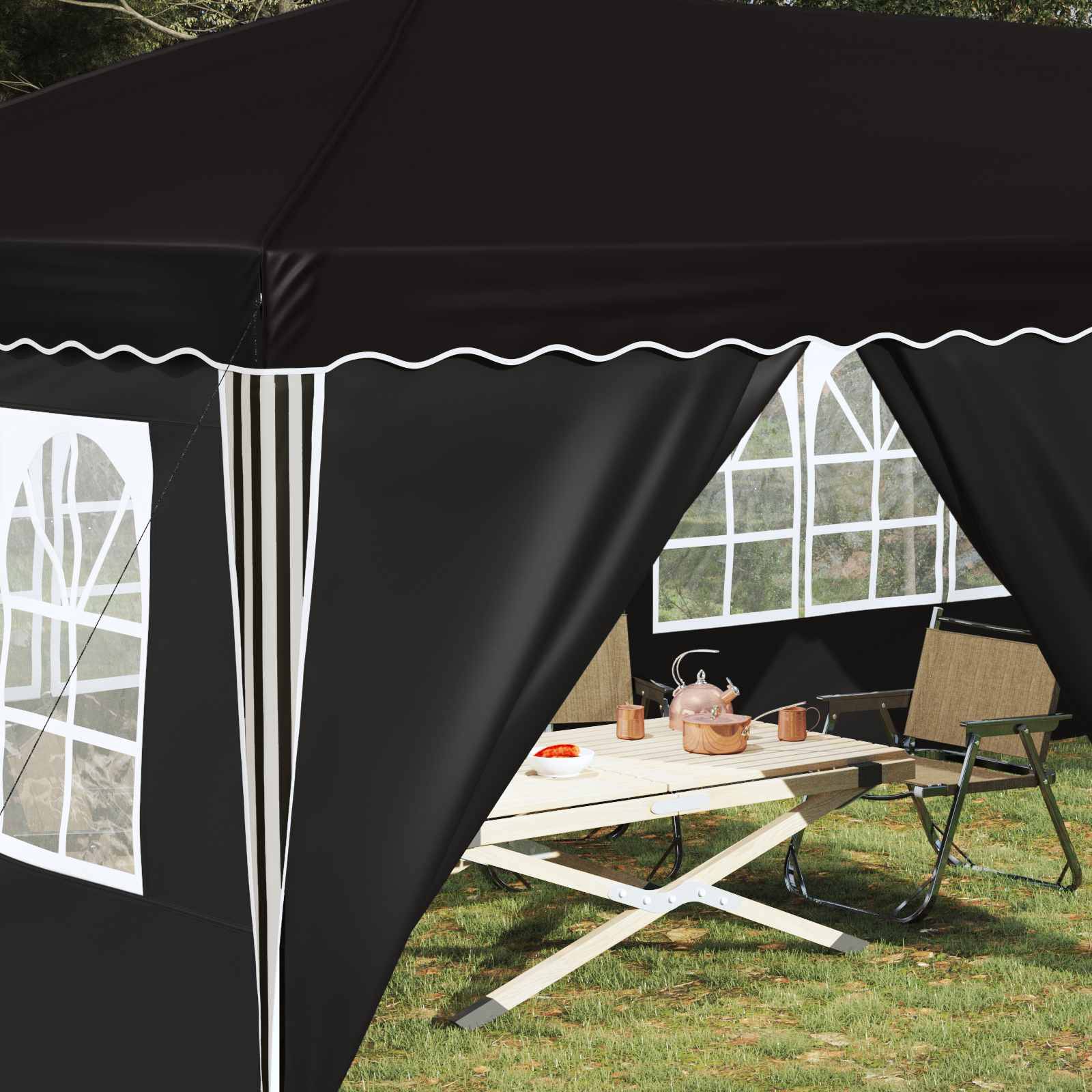 vidaXL Pop-up Partyzelt 575 x 288 x 245 cm Schwarz