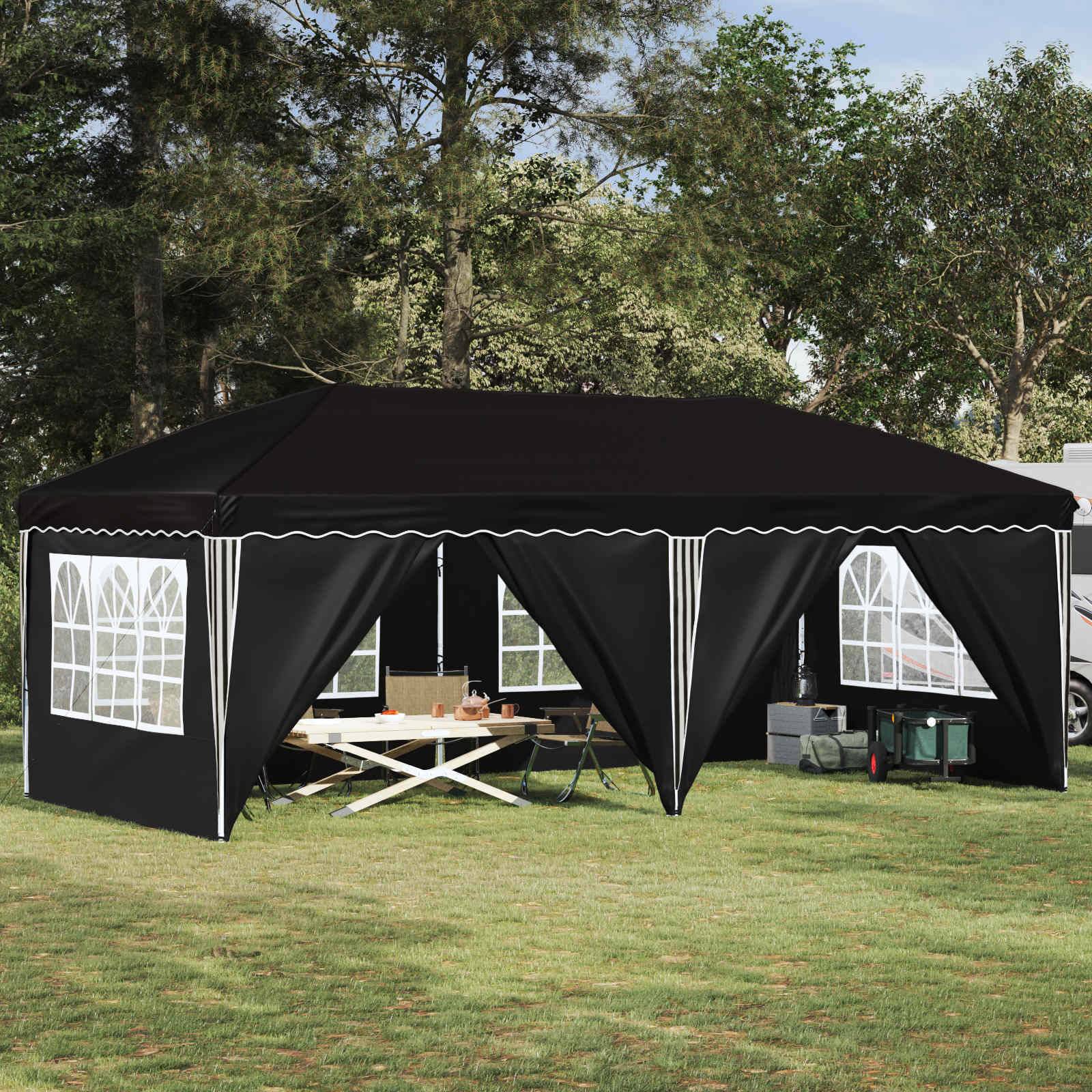 vidaXL Pop-up Partyzelt 575 x 288 x 245 cm Schwarz