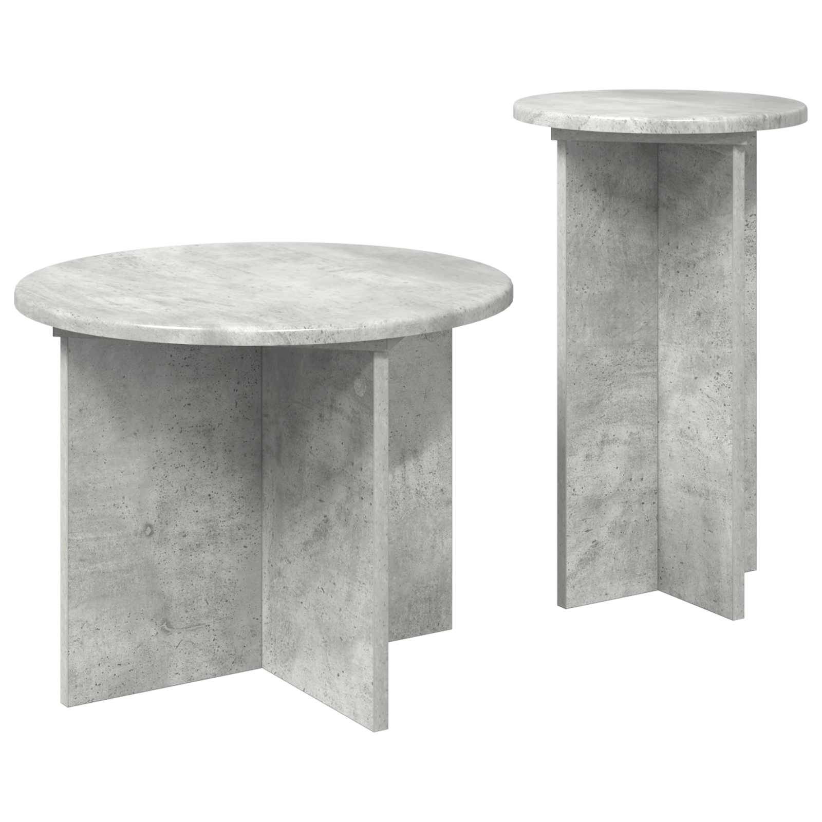 vidaXL Beistelltisch-Set mit Speicher 2 pcs Betongrau Holzwerkstoff