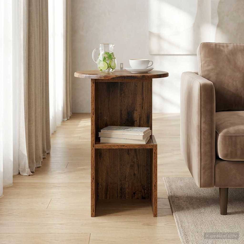 vidaXL Beistelltisch Altholz Ø 39,5 x 55 cm Holzwerkstoff