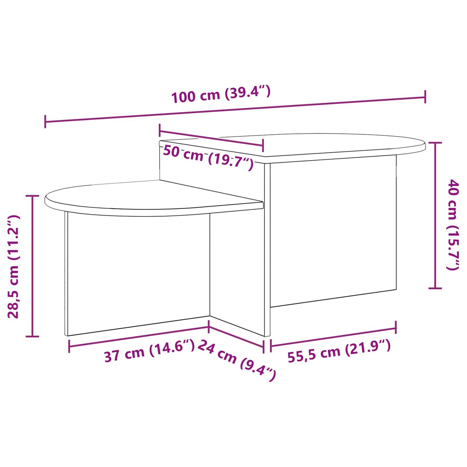 vidaXL Couchtisch Weiß 100 x 50 x 40 cm Holzwerkstoff