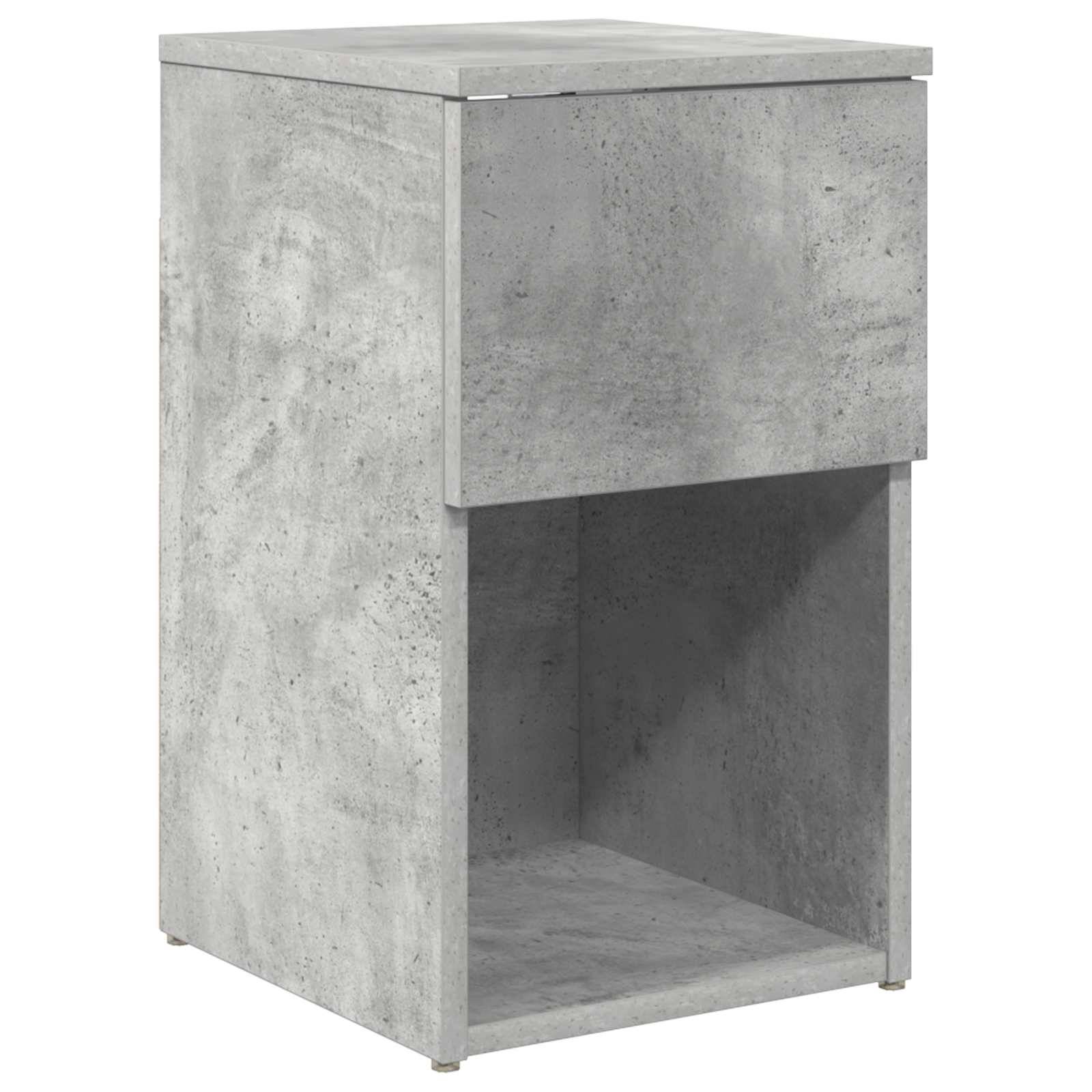 vidaXL Bettschrank Betongrau 29 x 31,5 x 49 cm Holzwerkstoff