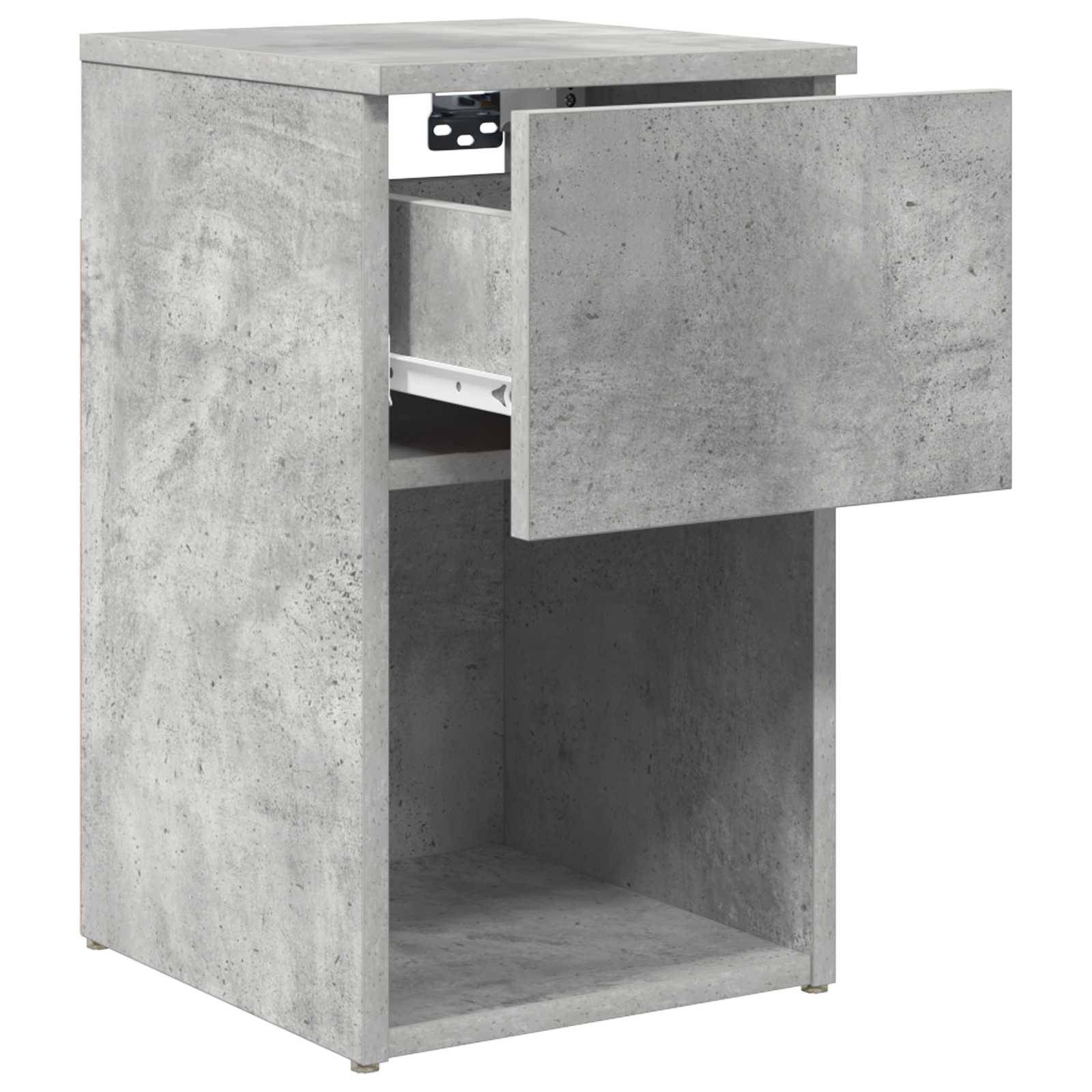 vidaXL Bettschrank Betongrau 29 x 31,5 x 49 cm Holzwerkstoff