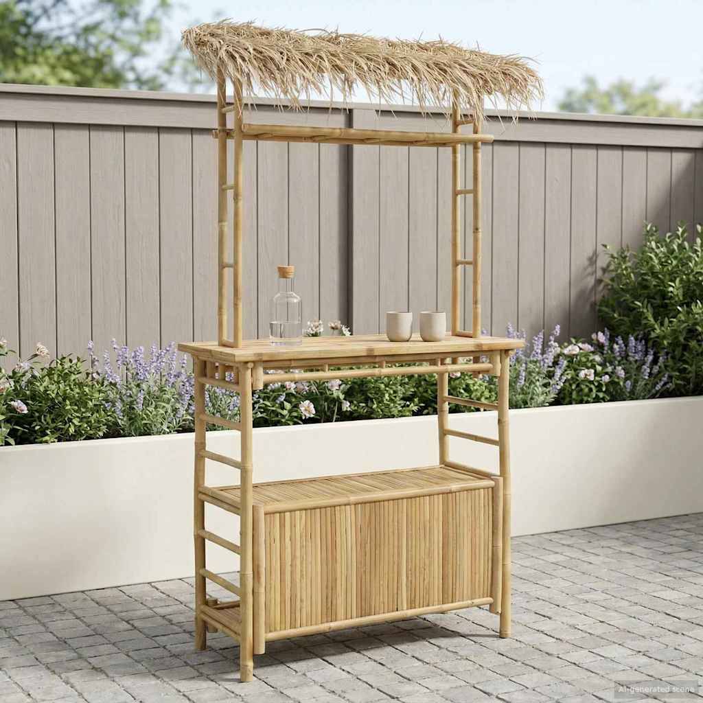 vidaXL Outdoor Bartisch Natur 110 x 50 x 209 cm Bambus