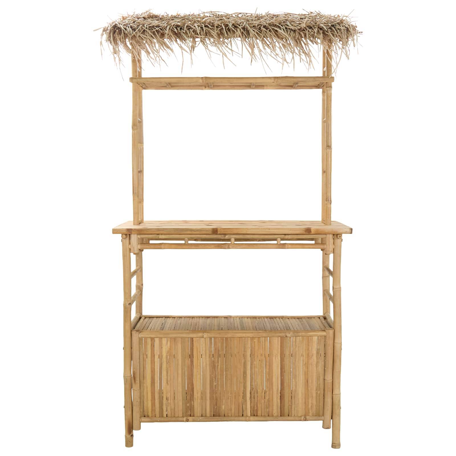 vidaXL Outdoor Bartisch Natur 110 x 50 x 209 cm Bambus