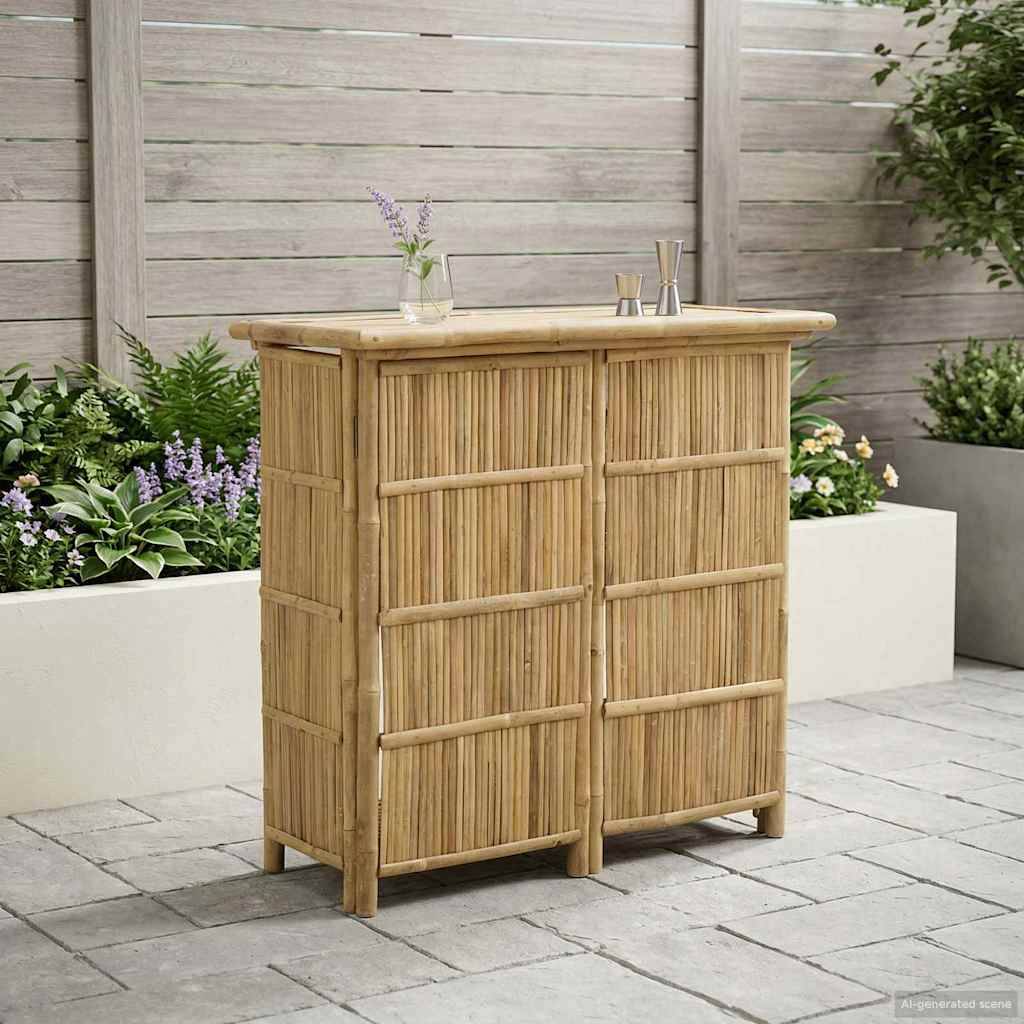 vidaXL Outdoor Bartisch Natur 115 x 55 x 105 cm Bambus