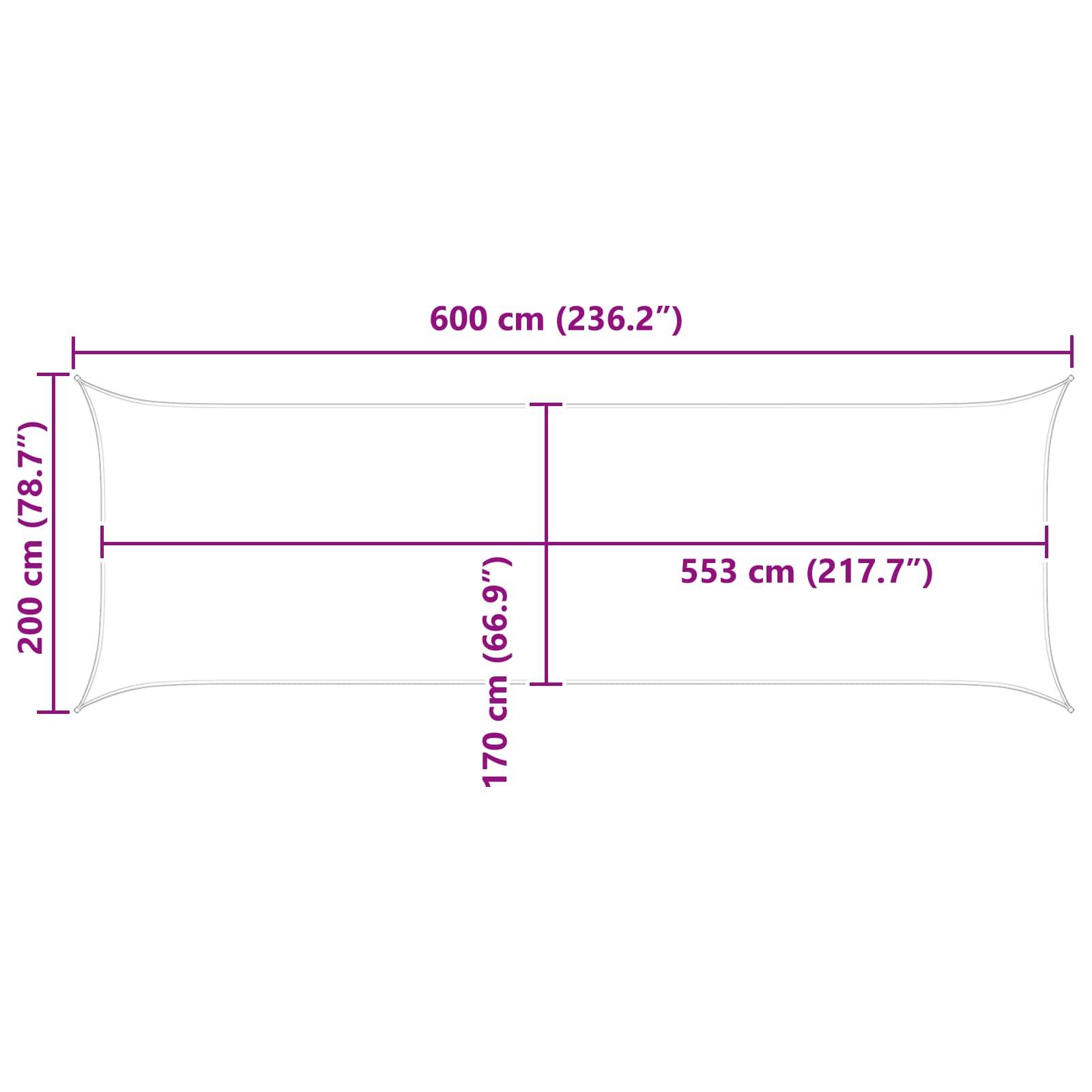 vidaXL Sonnensegel Rot 6 x 2 m 100 % Polyester Oxford