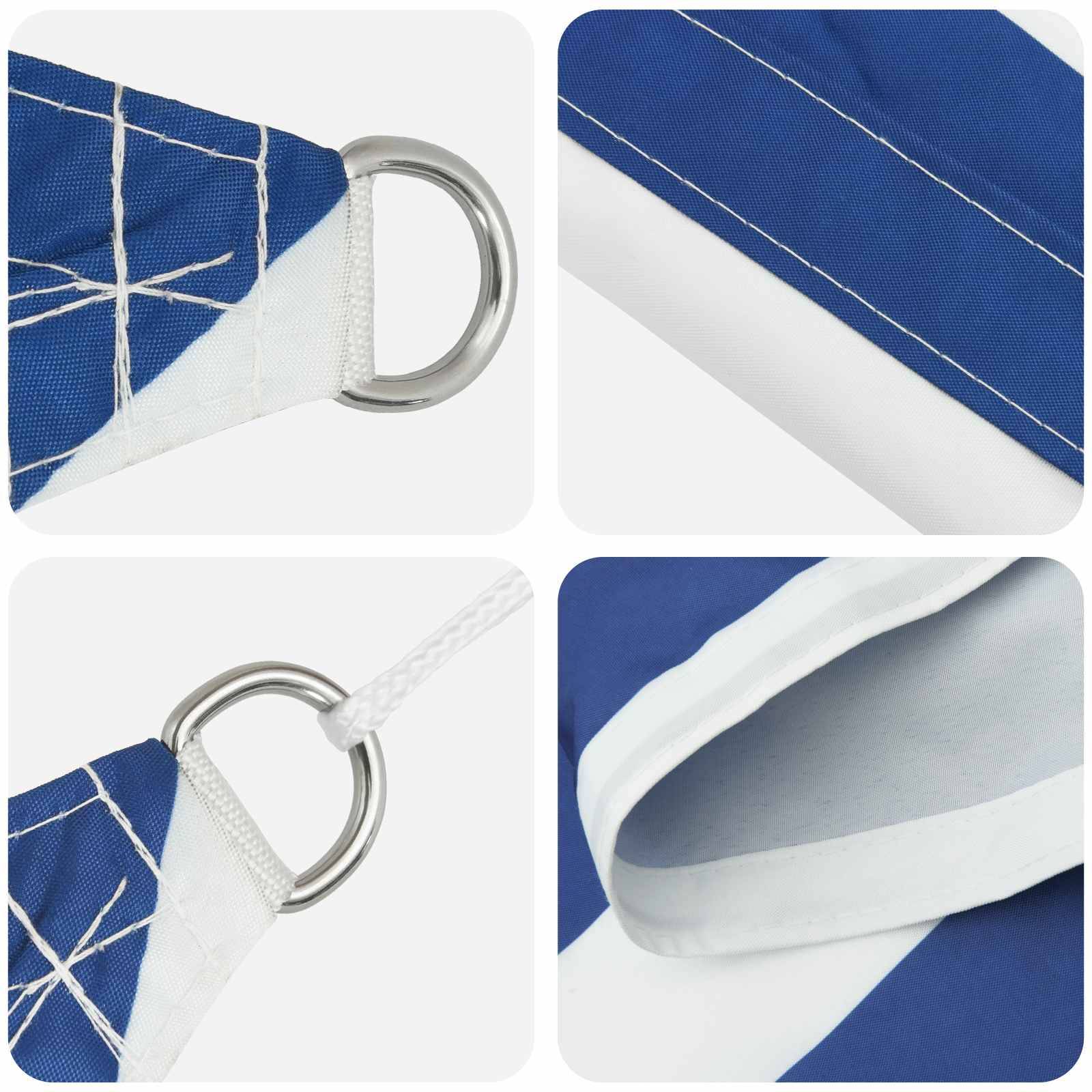 vidaXL Sonnensegel Blau und Weiß 4 x 4 m 100 % Polyester Oxford