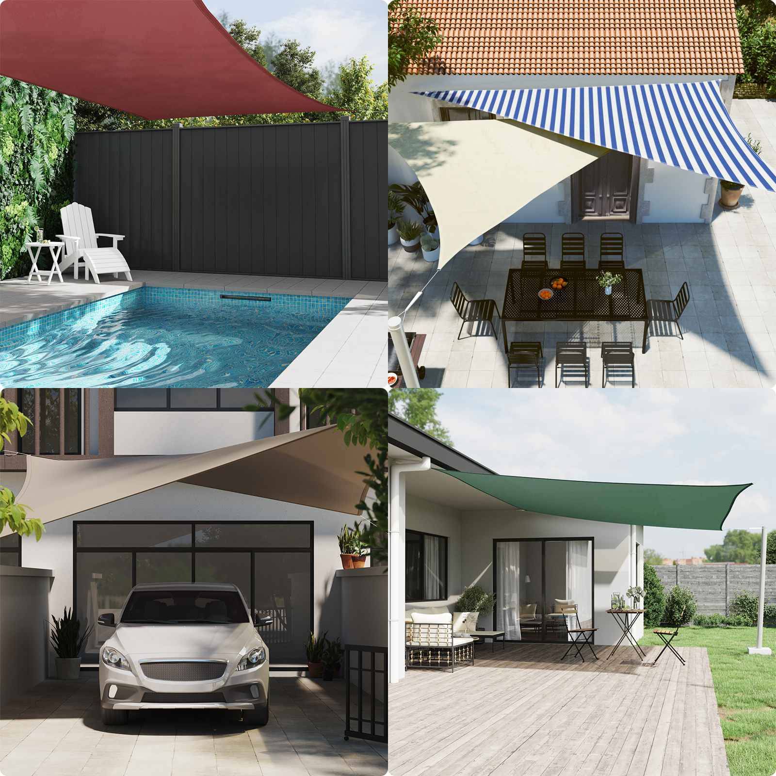 vidaXL Sonnensegel Blau und Weiß 4 x 4 m 100 % Polyester Oxford