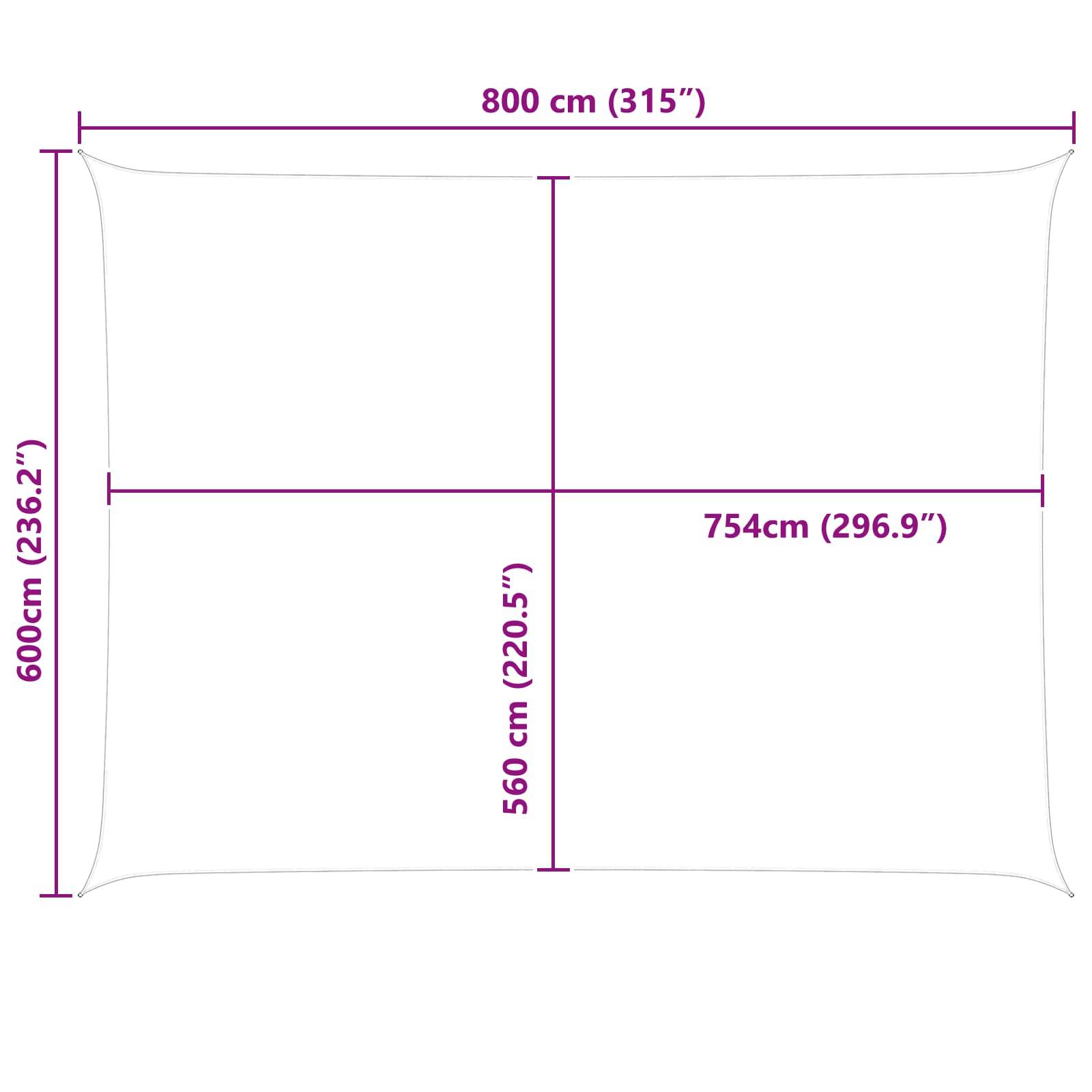 vidaXL Sonnensegel Blau und Weiß 8 x 6 m 100 % Polyester Oxford