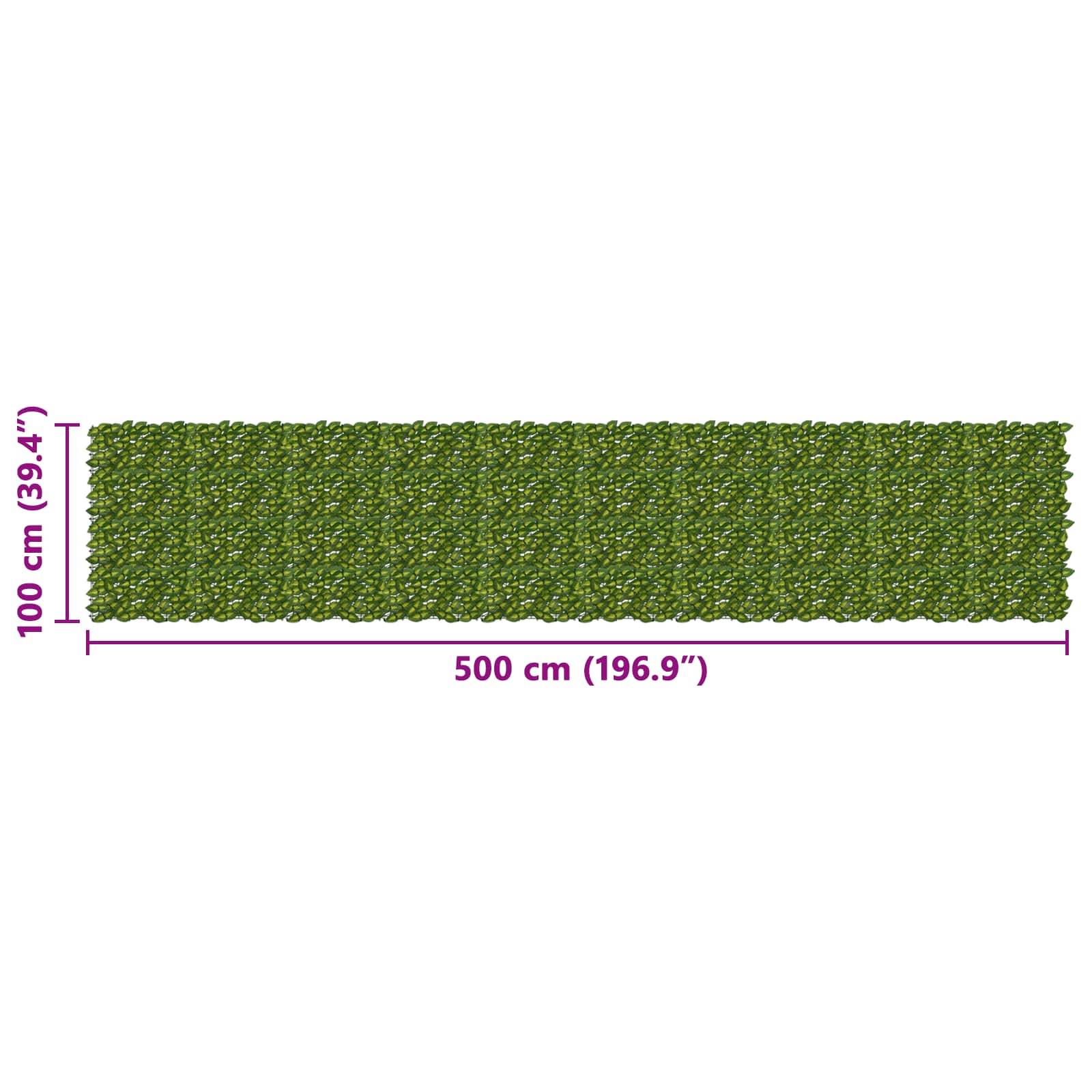 vidaXL Balkonsichtschutz mit Blättern Grün und Gelb 500 x 100 cm