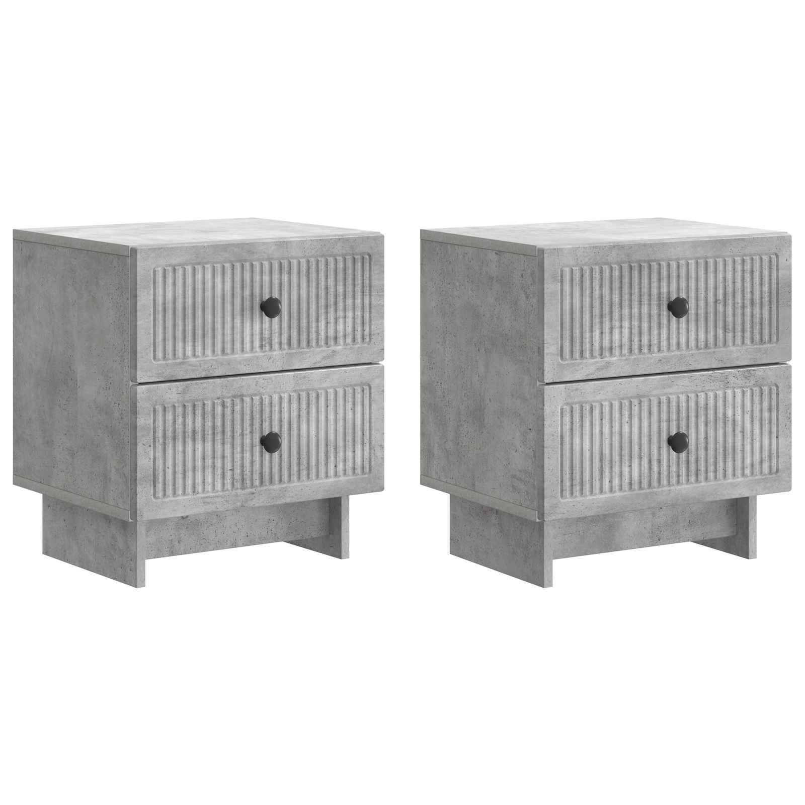 vidaXL Nachttisch 2 pcs Betongrau 43 x 34,5 x 47,5 cm Holzwerkstoff
