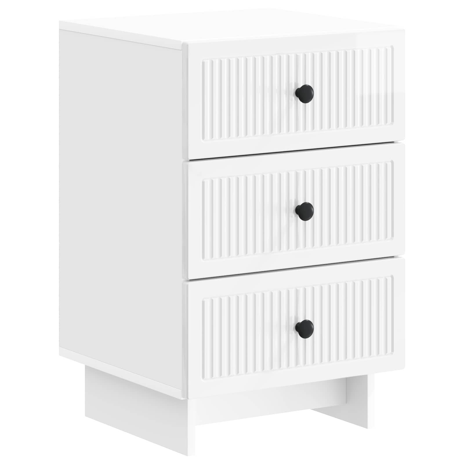 vidaXL Nachttisch Hochglanz Weiß 43 x 41 x 66,5 cm Holzwerkstoff