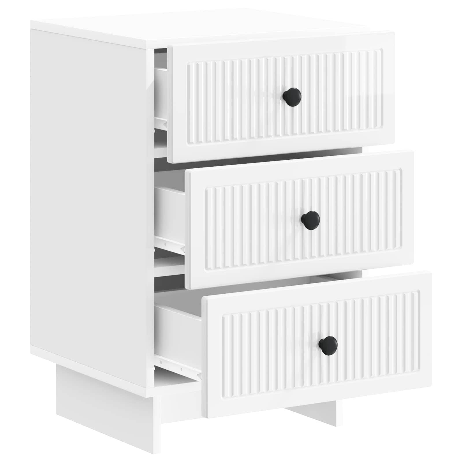 vidaXL Nachttisch Hochglanz Weiß 43 x 41 x 66,5 cm Holzwerkstoff