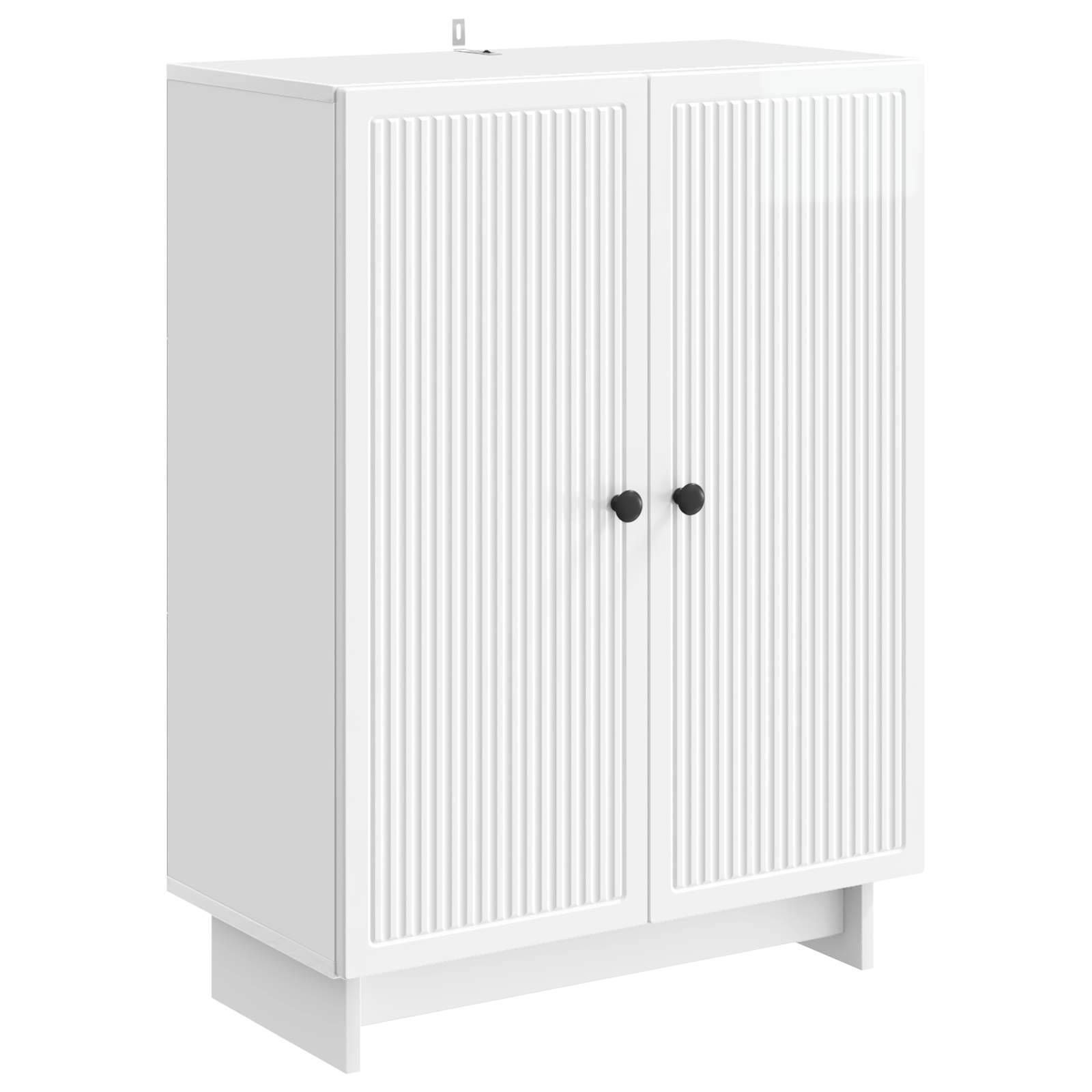 vidaXL Sideboard Hochglanz Weiß 66 x 34,5 x 90 cm Holzwerkstoff
