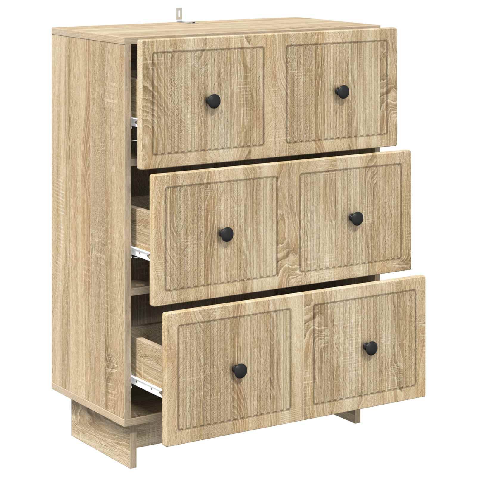 vidaXL Schubladenschrank Sonoma-Eiche 66 x 34,5 x 90 cm Holzwerkstoff