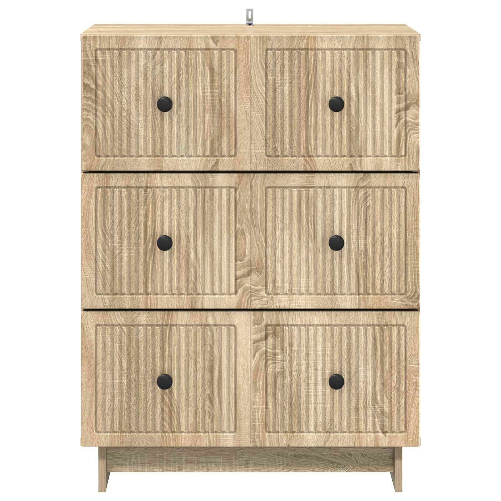 vidaXL Schubladenschrank Sonoma-Eiche 66 x 34,5 x 90 cm Holzwerkstoff