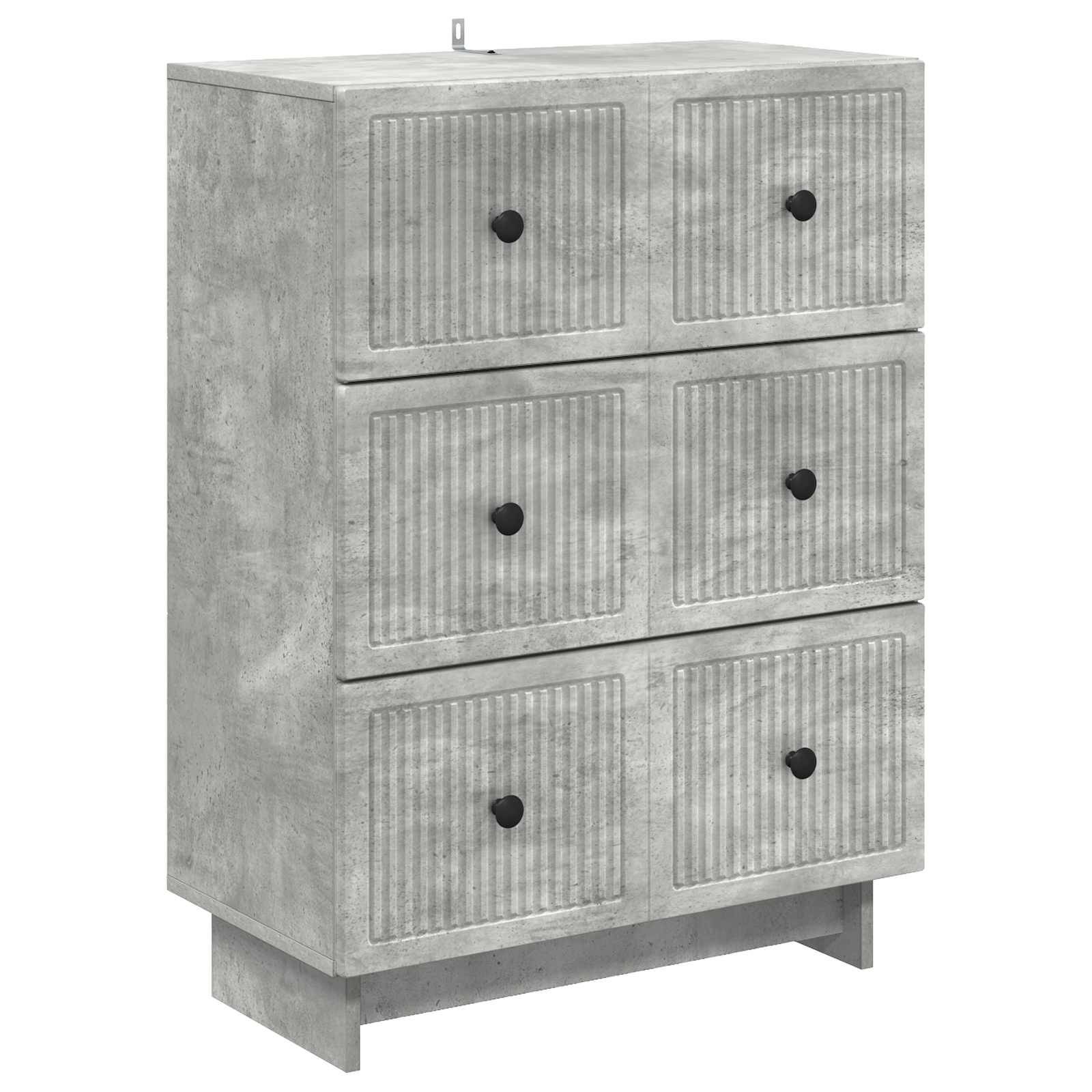 vidaXL Schubladenschrank Betongrau 66 x 34,5 x 90 cm Holzwerkstoff