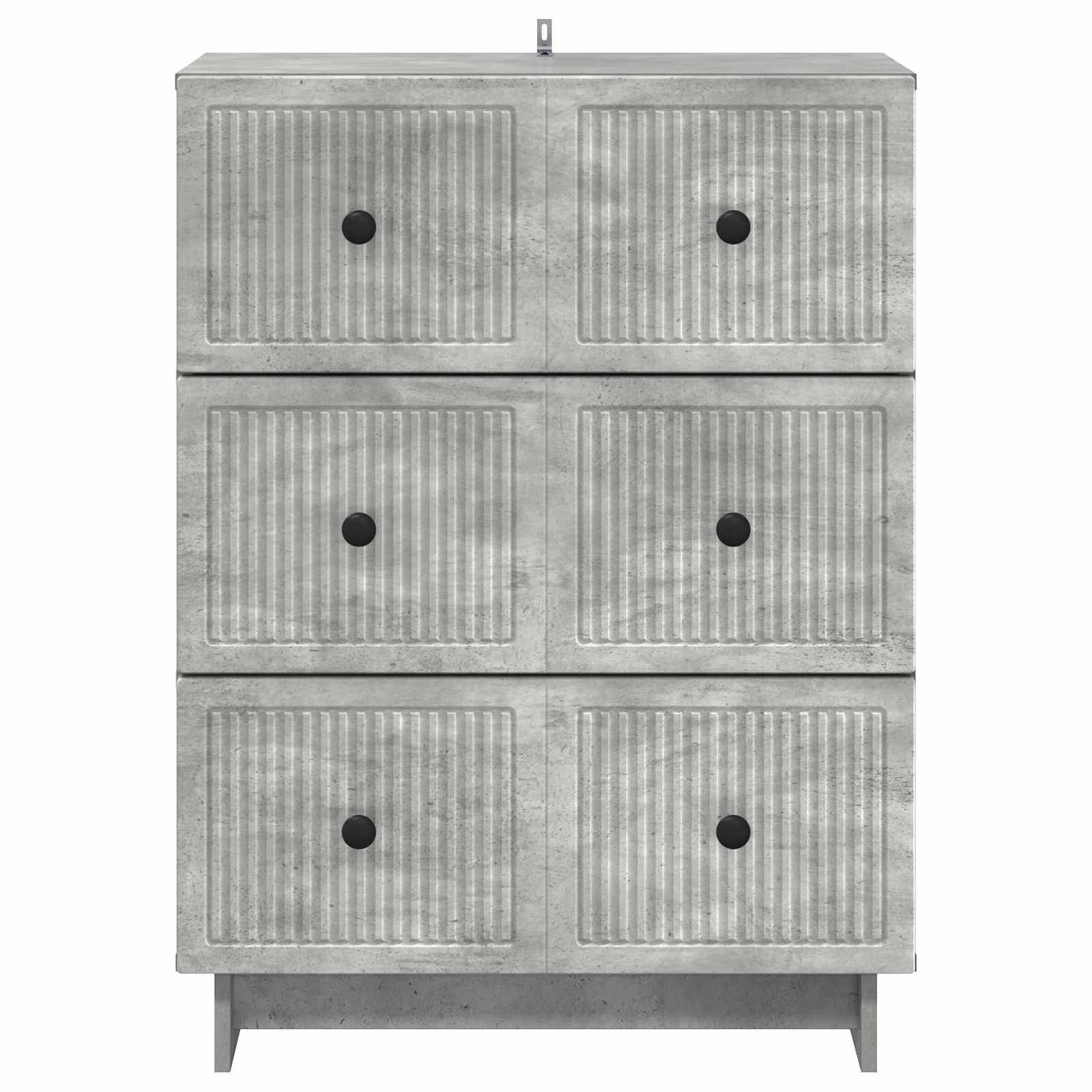 vidaXL Schubladenschrank Betongrau 66 x 34,5 x 90 cm Holzwerkstoff