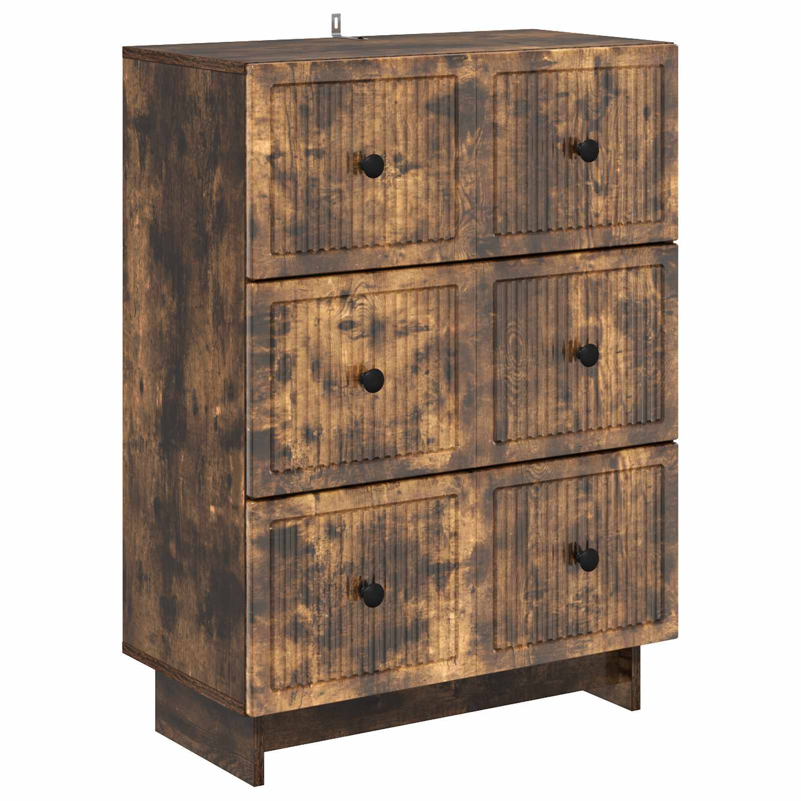 vidaXL Schubladenschrank Geräucherte Eiche 66 x 34,5 x 90 cm