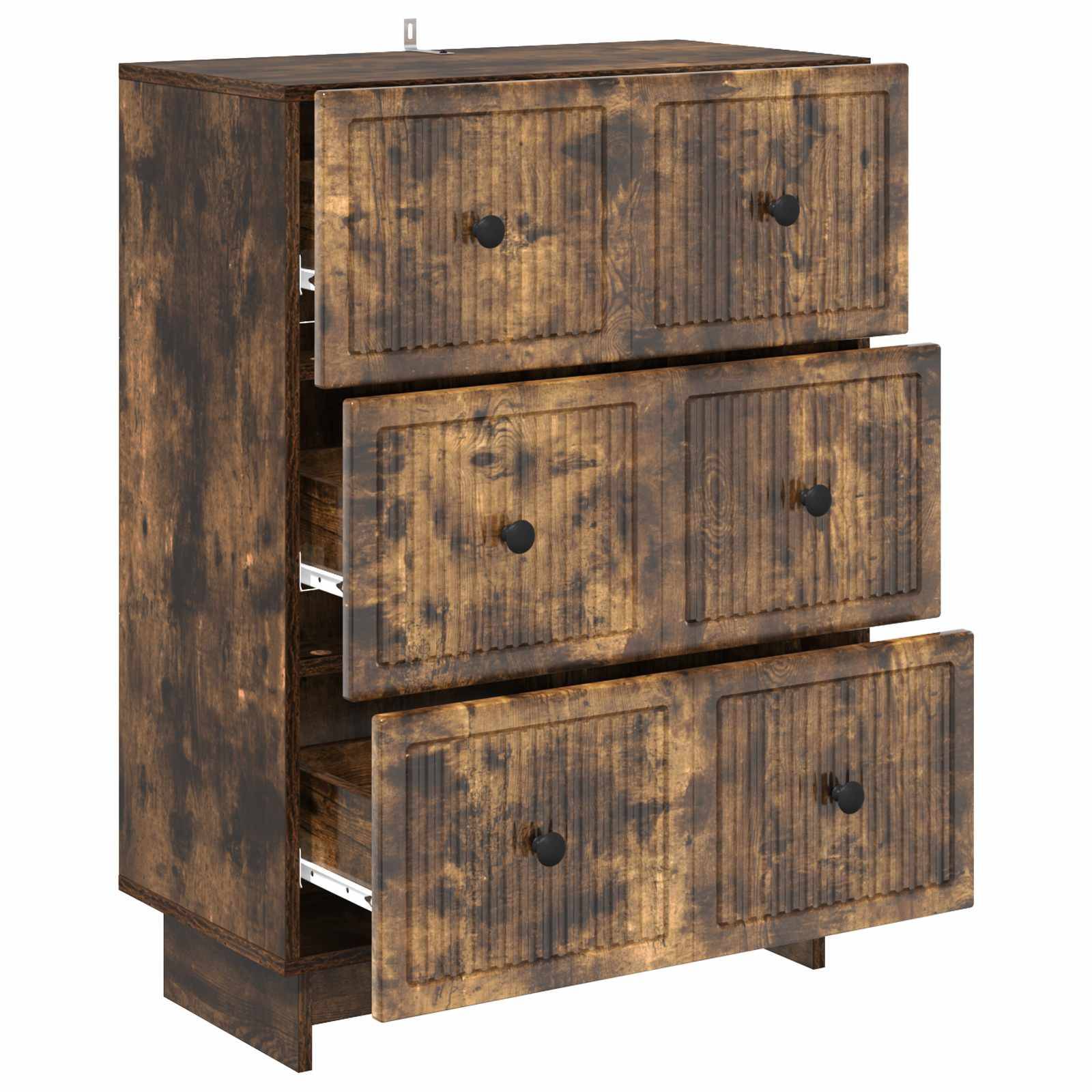 vidaXL Schubladenschrank Geräucherte Eiche 66 x 34,5 x 90 cm