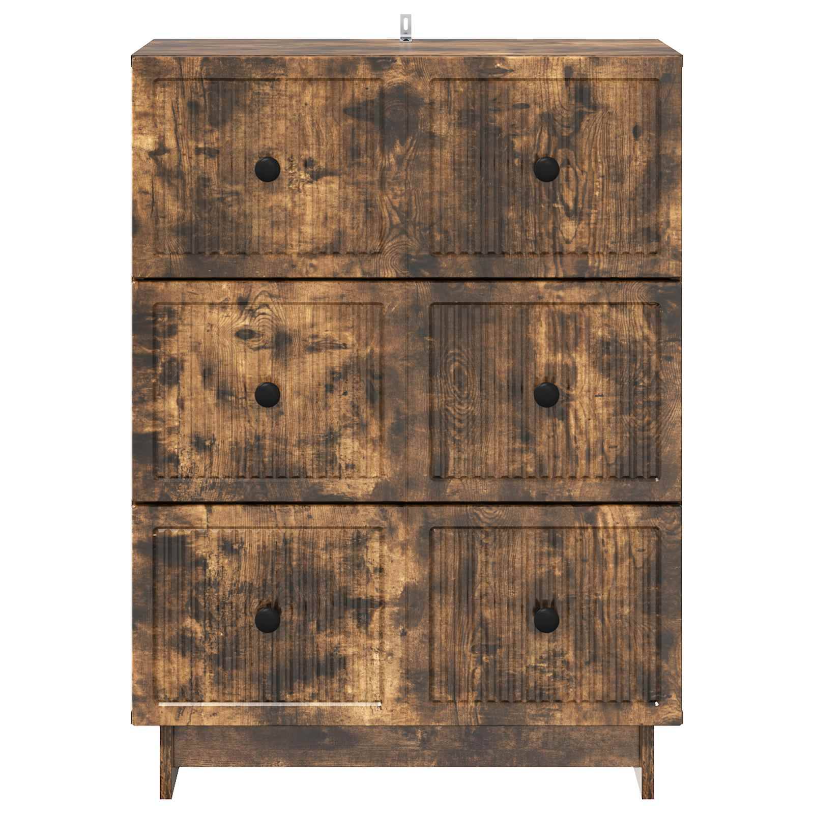 vidaXL Schubladenschrank Geräucherte Eiche 66 x 34,5 x 90 cm