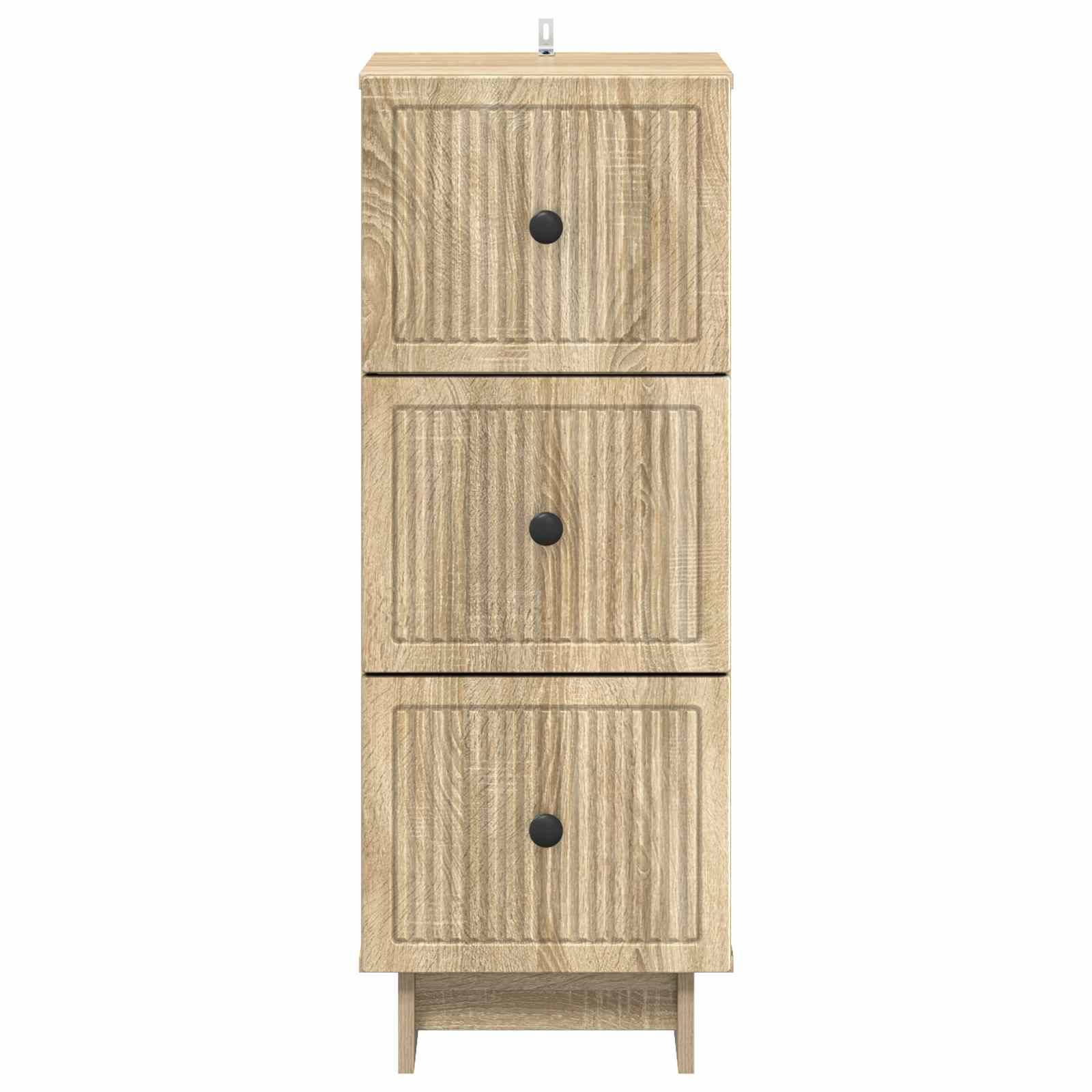 vidaXL Schubladenschrank Sonoma-Eiche 33 x 34,5 x 90 cm Holzwerkstoff