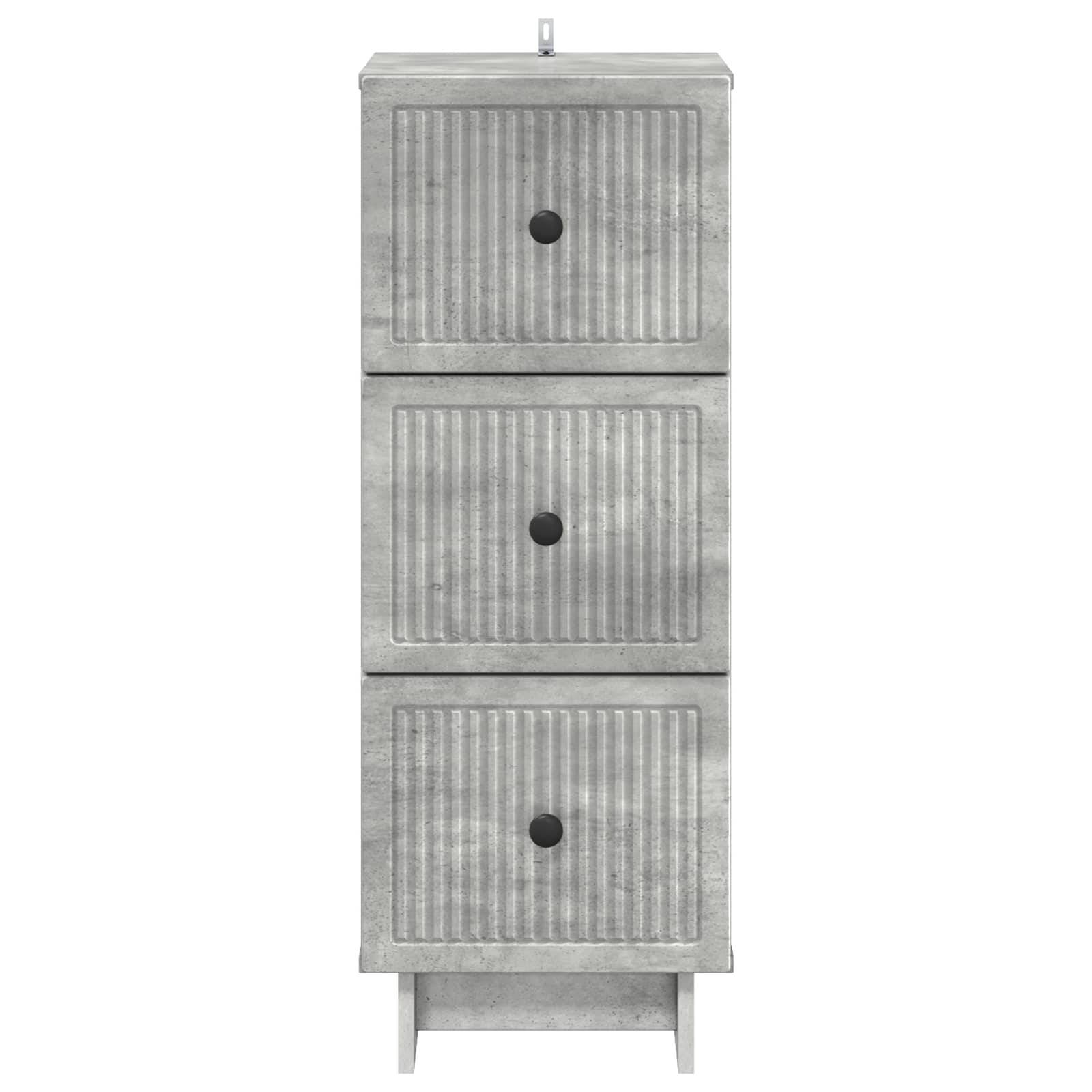 vidaXL Schubladenschrank Betongrau 33 x 34,5 x 90 cm Holzwerkstoff