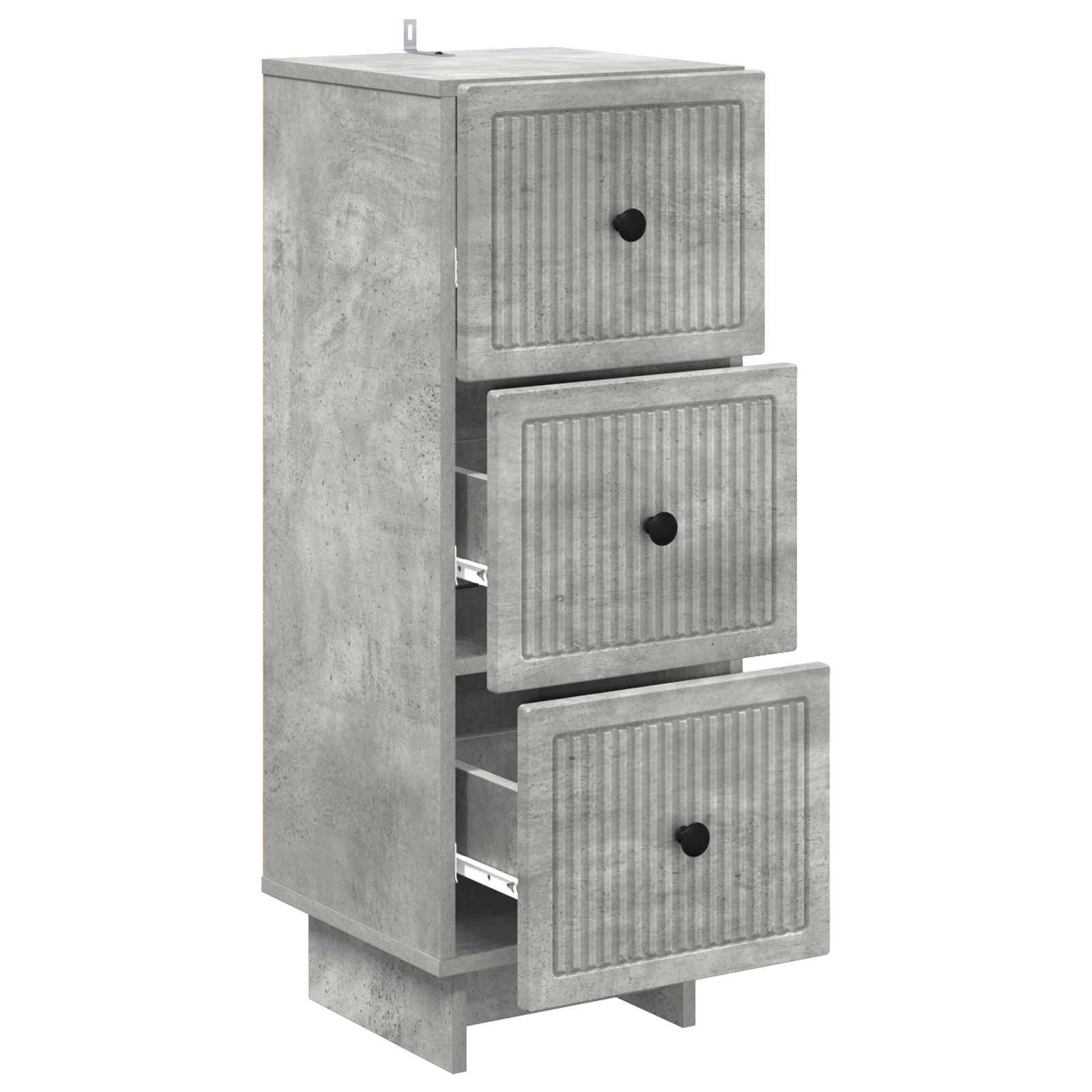 vidaXL Schubladenschrank Betongrau 33 x 34,5 x 90 cm Holzwerkstoff