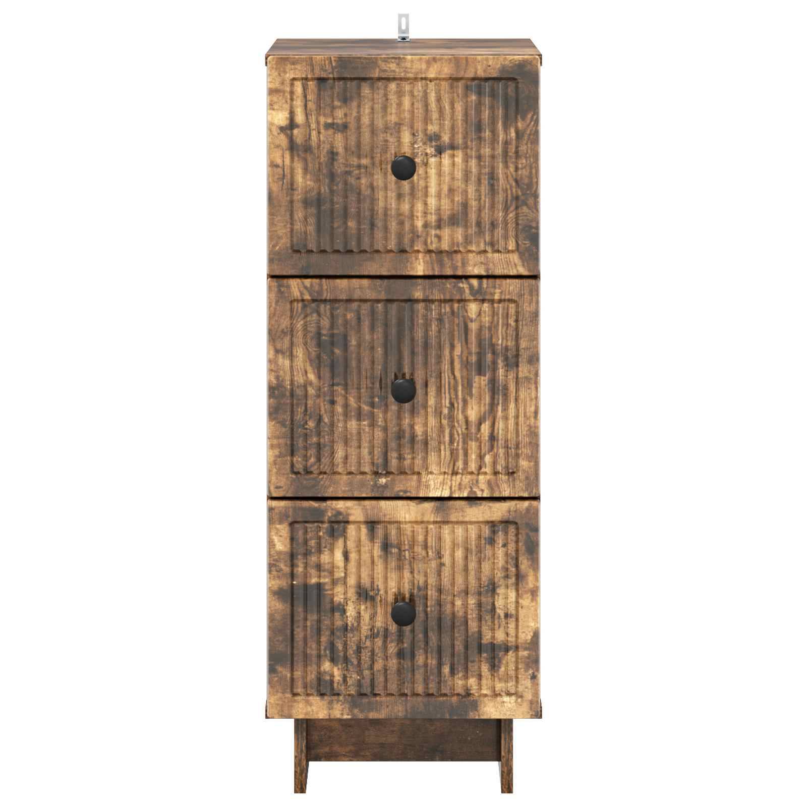vidaXL Schubladenschrank Geräucherte Eiche 33 x 34,5 x 90 cm