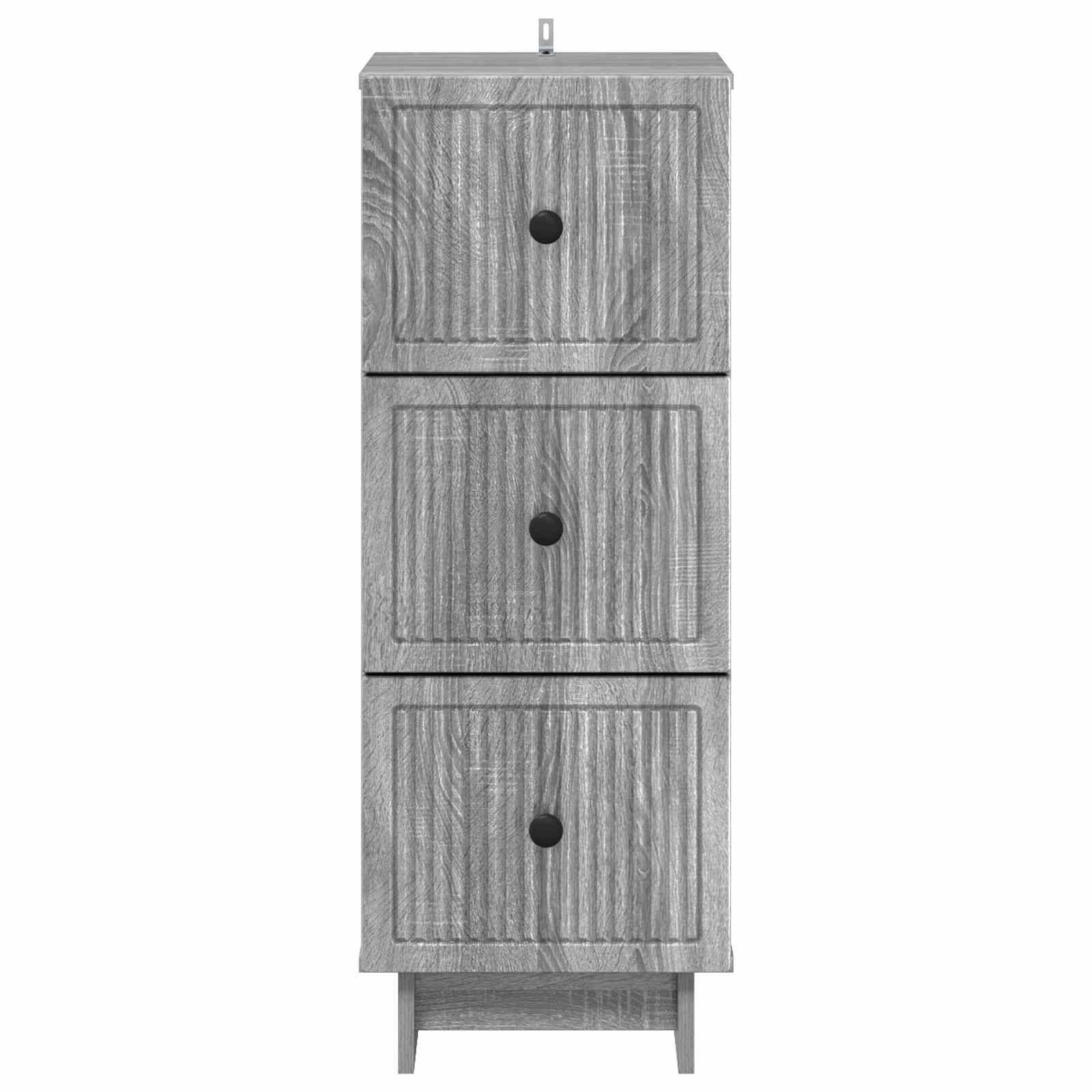 vidaXL Schubladenschrank Graues Sonoma 33 x 34,5 x 90 cm Holzwerkstoff