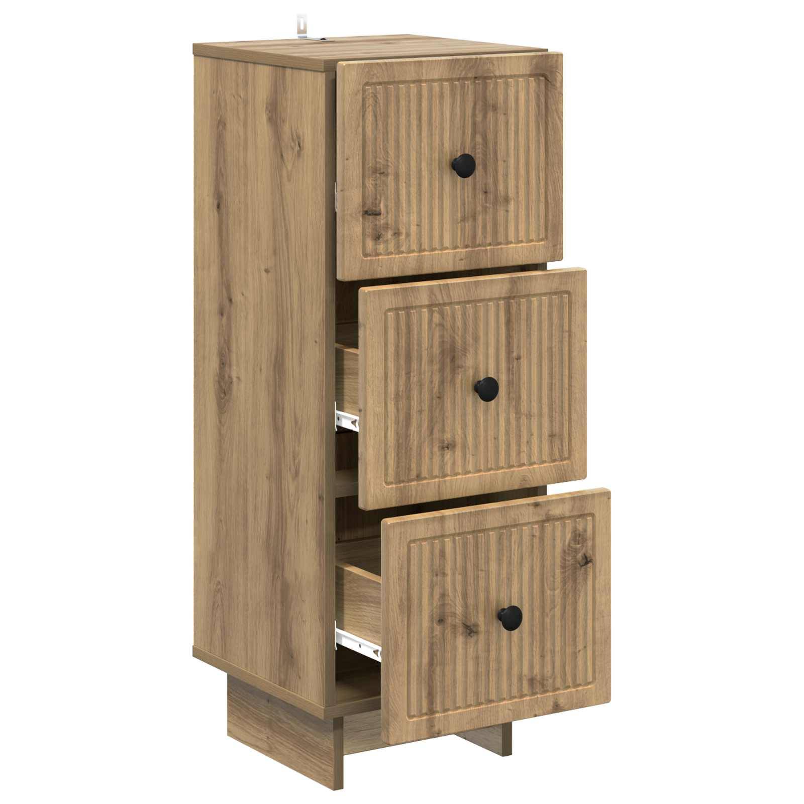 vidaXL Schubladenschrank Artisan-Eiche 33 x 34,5 x 90 cm Holzwerkstoff