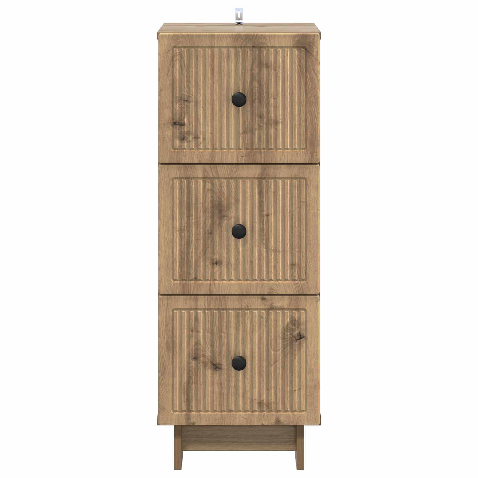 vidaXL Schubladenschrank Artisan-Eiche 33 x 34,5 x 90 cm Holzwerkstoff
