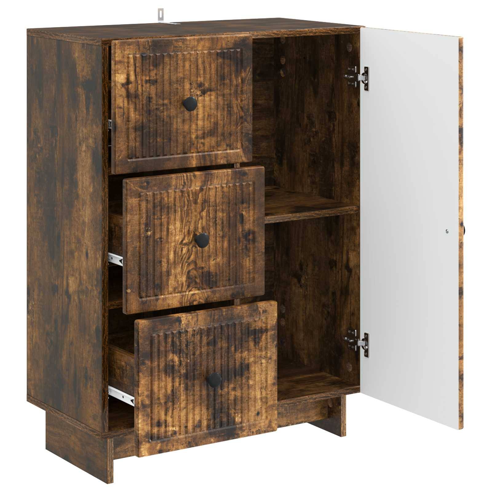 vidaXL Sideboard Geräucherte Eiche 66 x 34,5 x 90 cm Holzwerkstoff