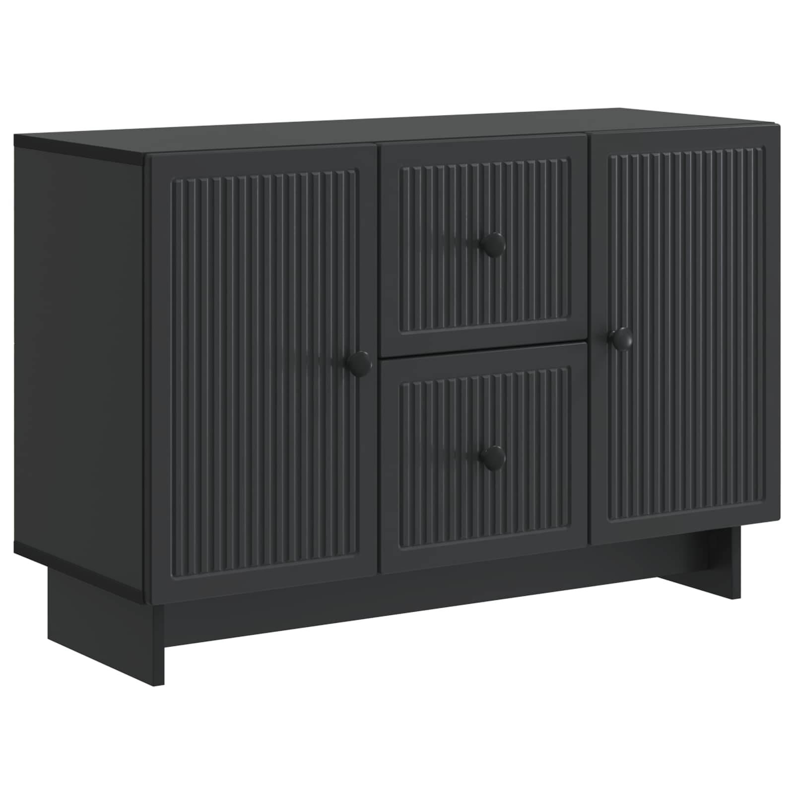 vidaXL Sideboard Schwarz 89 x 34,5 x 60 cm Holzwerkstoff