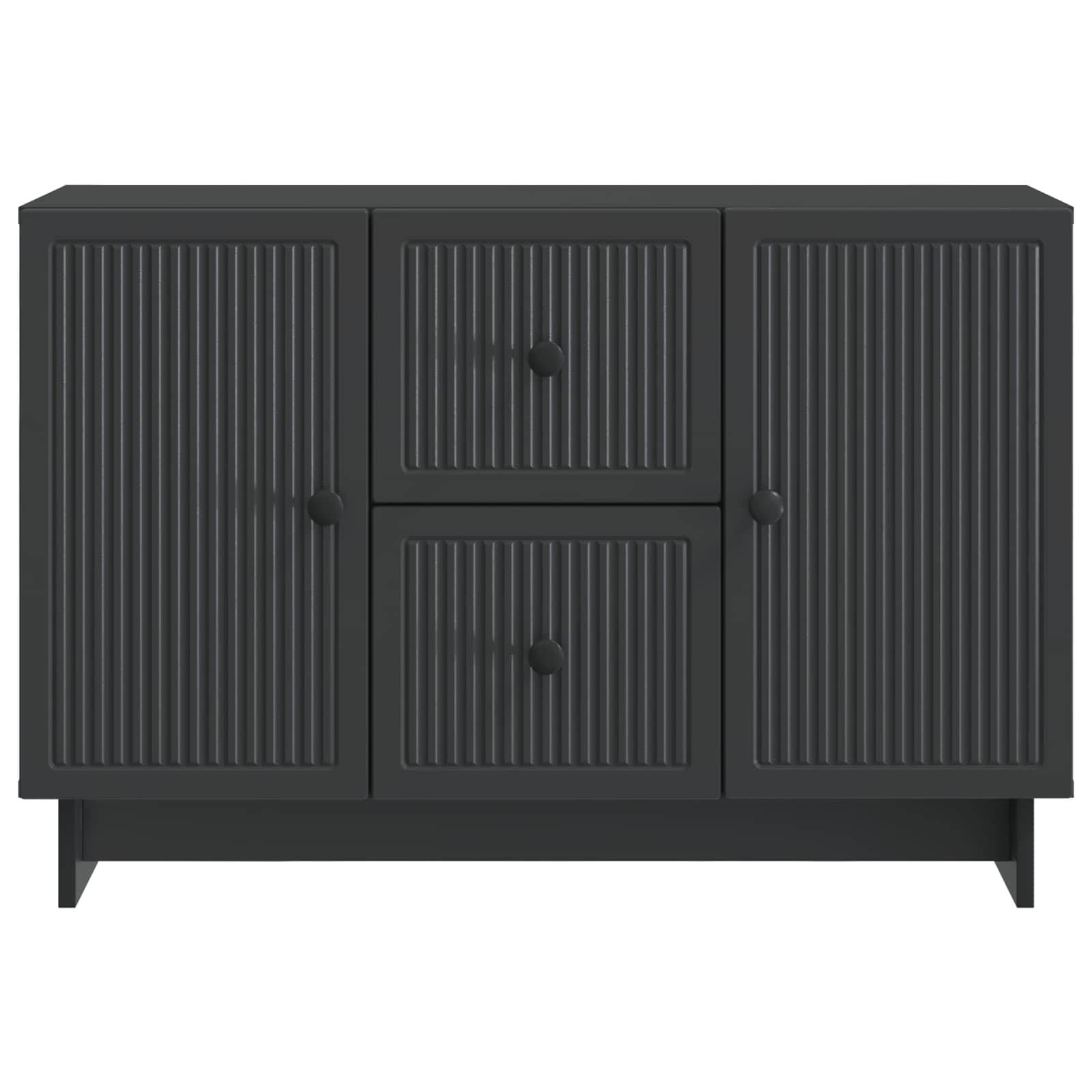 vidaXL Sideboard Schwarz 89 x 34,5 x 60 cm Holzwerkstoff