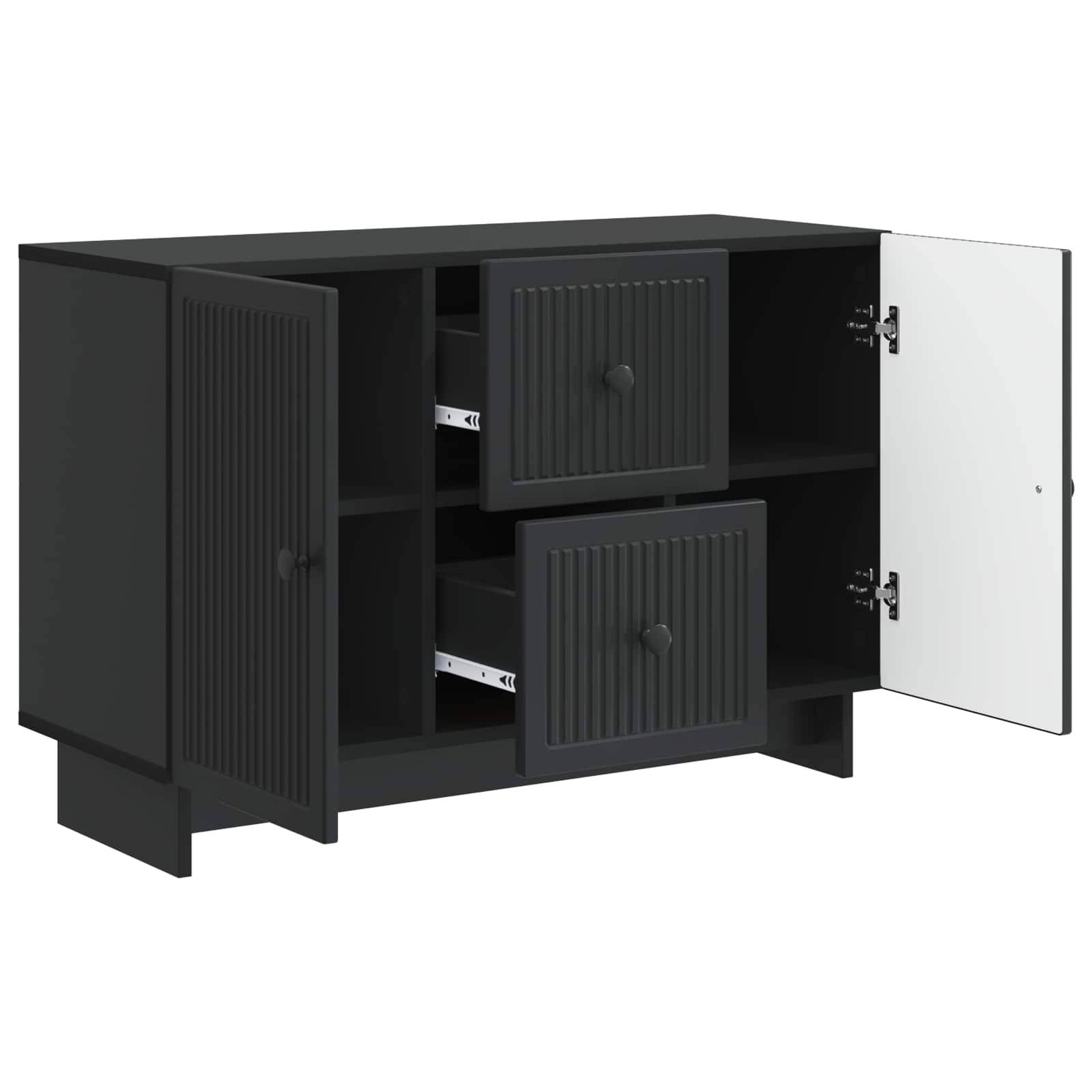 vidaXL Sideboard Schwarz 89 x 34,5 x 60 cm Holzwerkstoff
