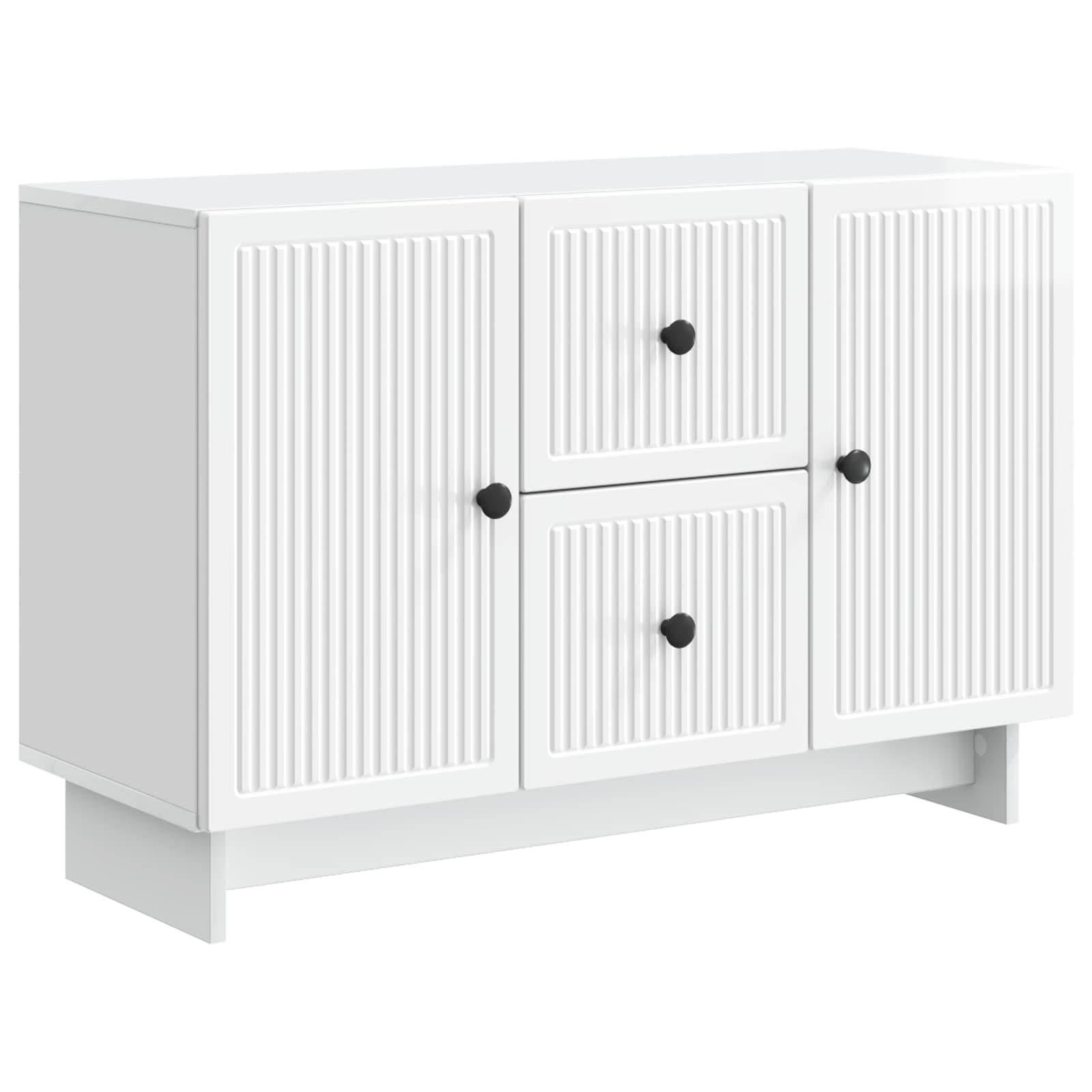 vidaXL Sideboard Hochglanz Weiß 89 x 34,5 x 60 cm Holzwerkstoff