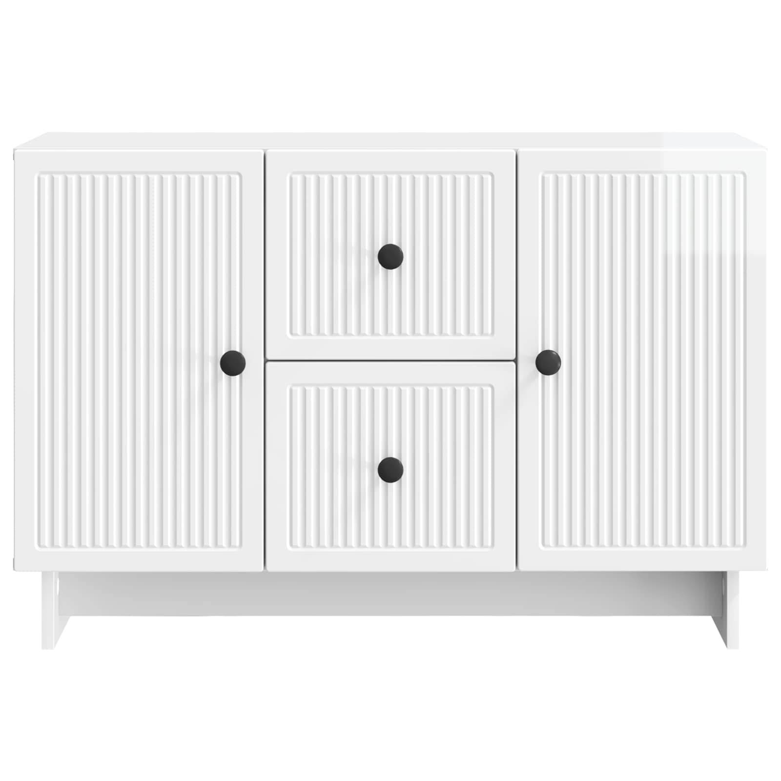 vidaXL Sideboard Hochglanz Weiß 89 x 34,5 x 60 cm Holzwerkstoff